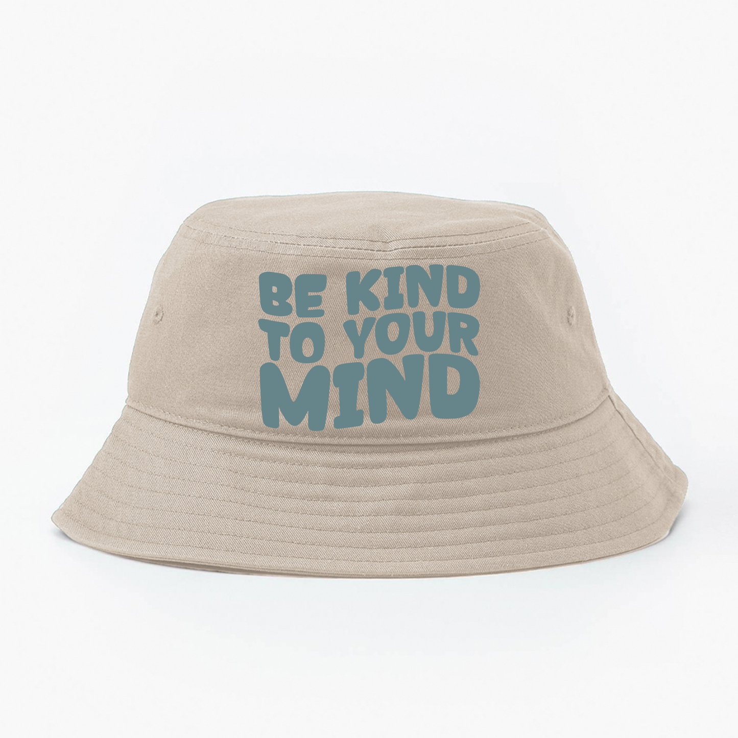 "Be Kind To Your Mind" Grey Green Bucket Hat