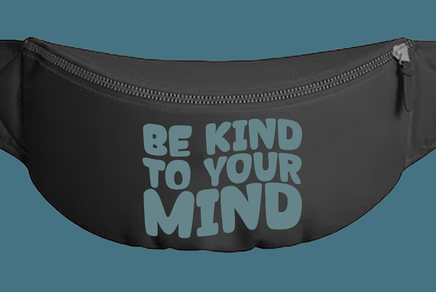 "Be Kind To Your Mind" Grey Green Fanny Pack