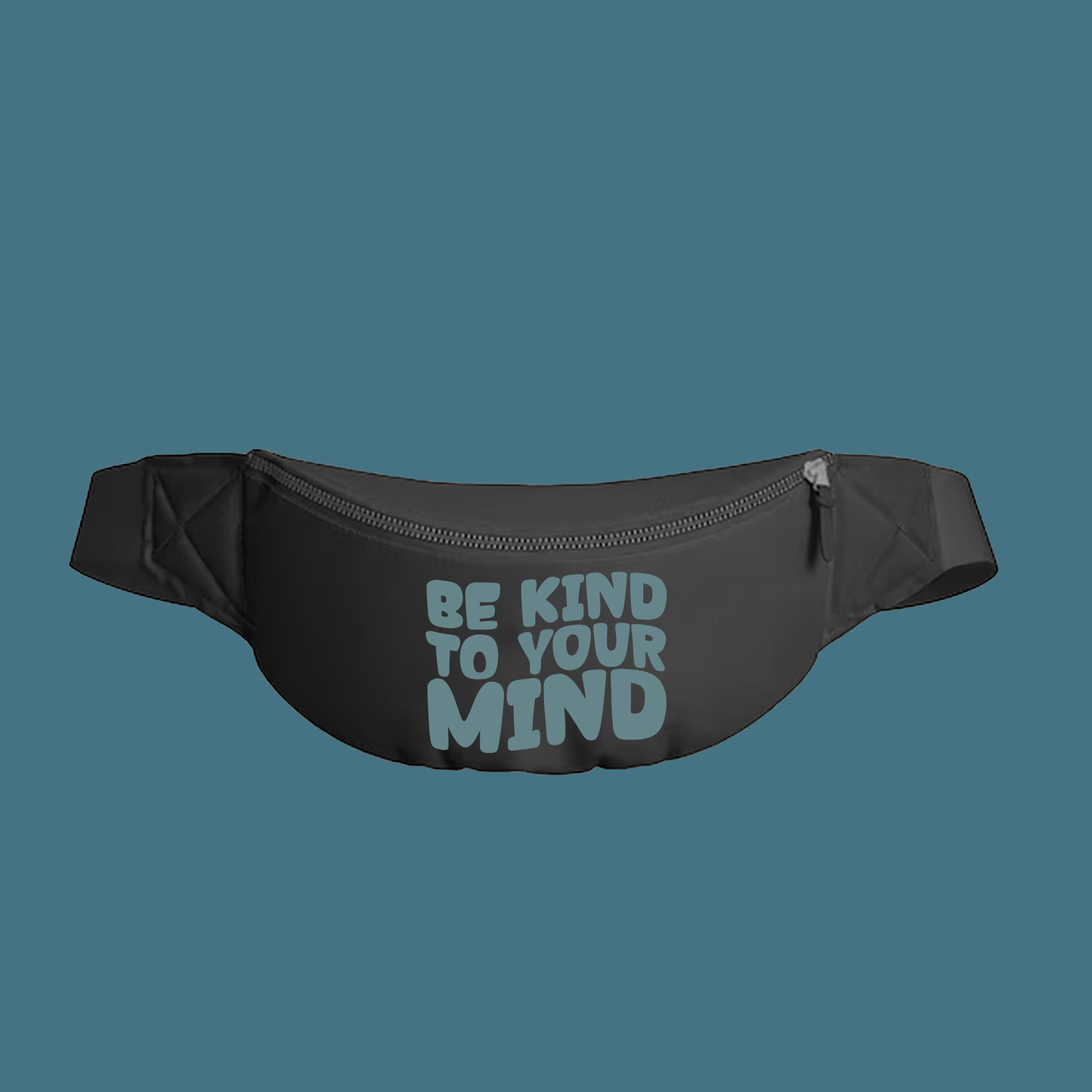 "Be Kind To Your Mind" Grey Green Fanny Pack