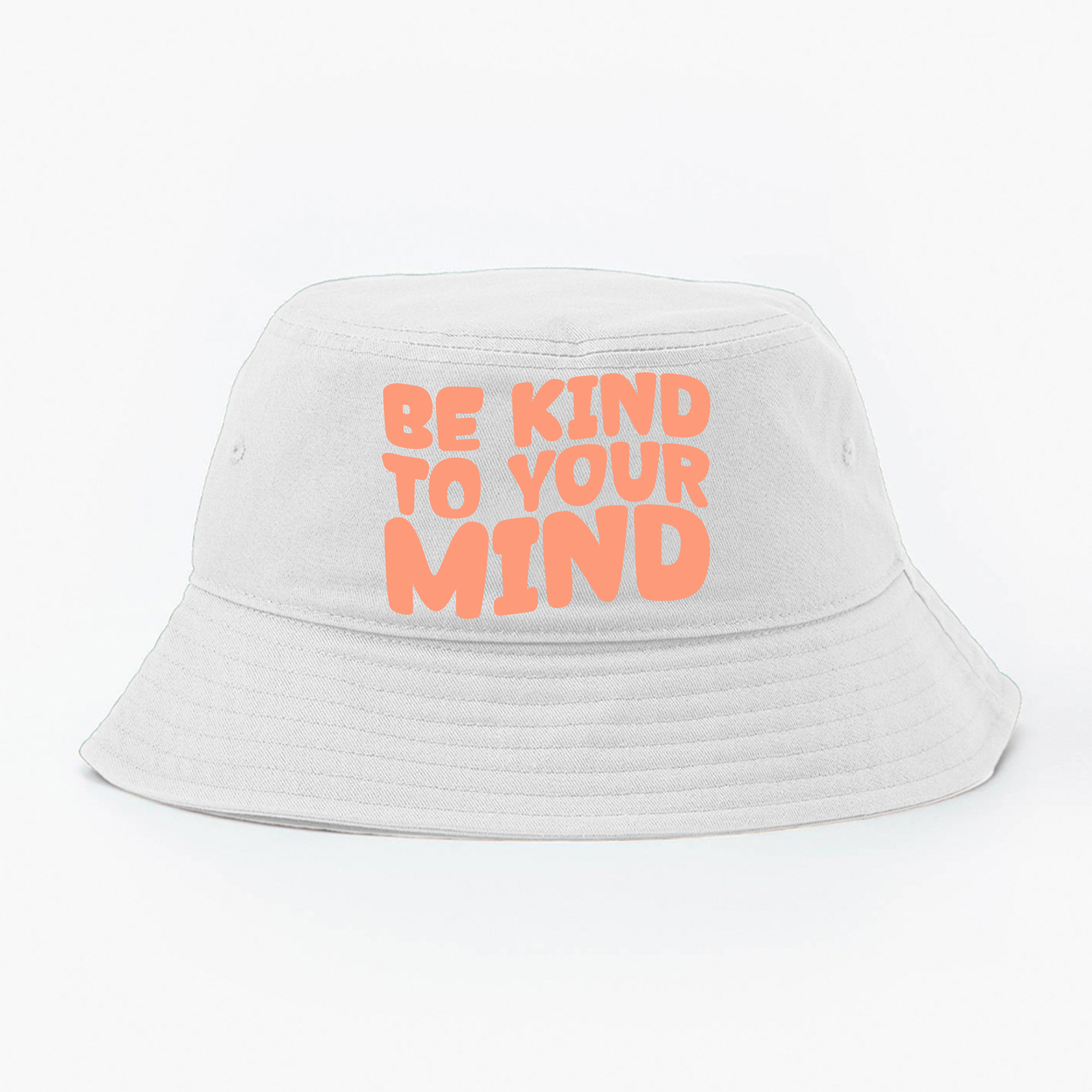 "Be Kind To Your Mind" Peach Bucket Hat