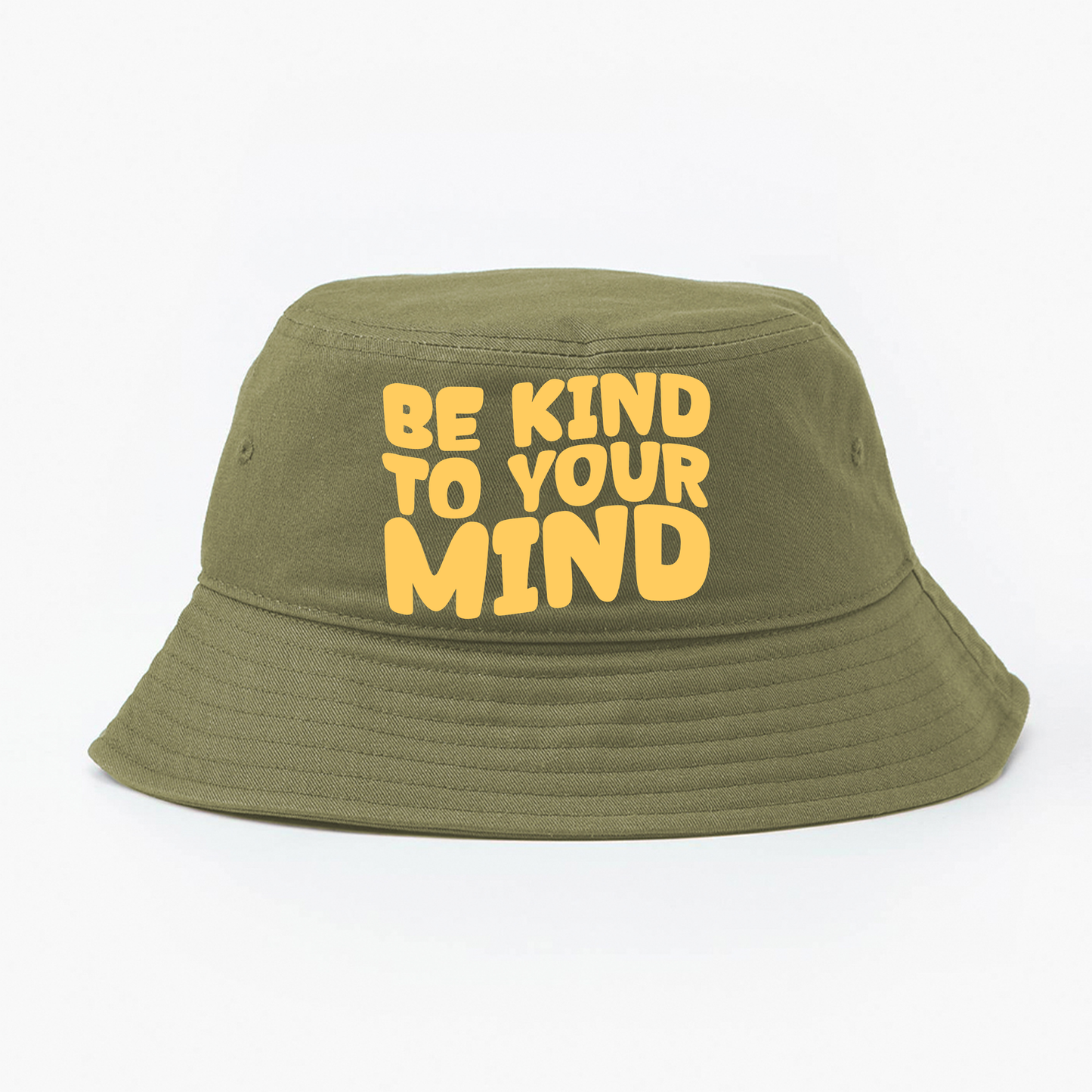 "Be Kind To Your Mind" Yellow Bucket Hat