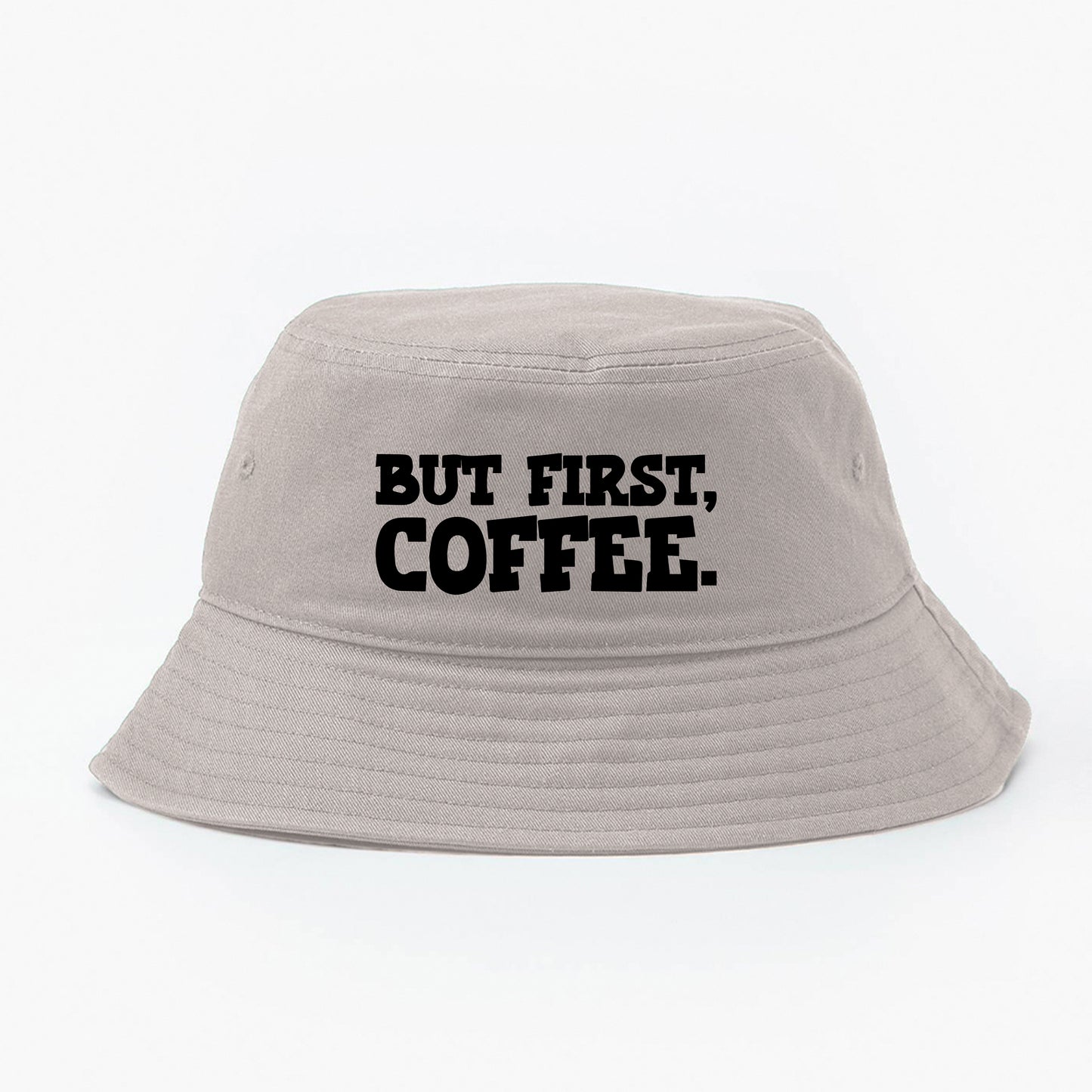 But First, Coffee. Black Bucket Hat