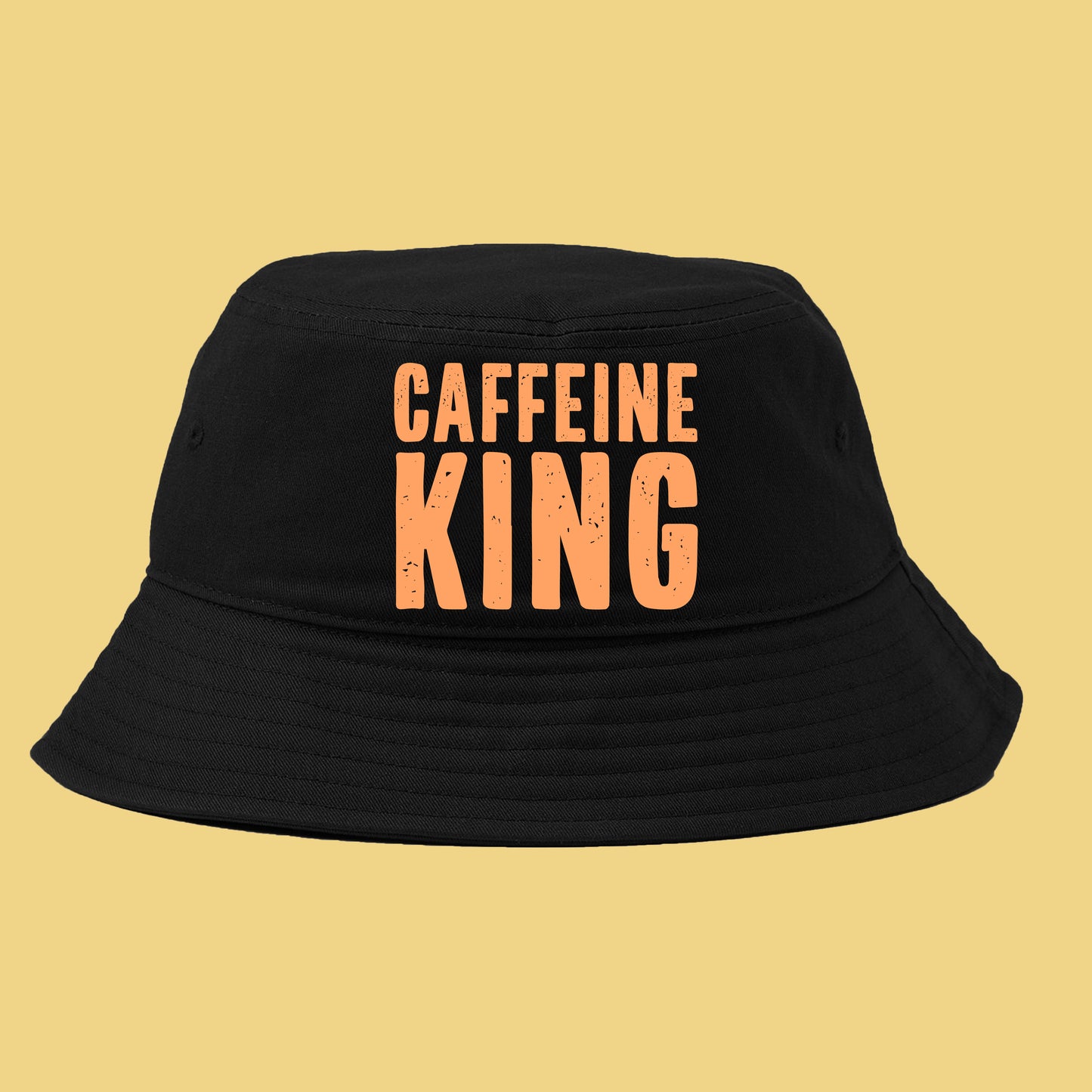 Caffeine King Orange Yellow Bucket Hat