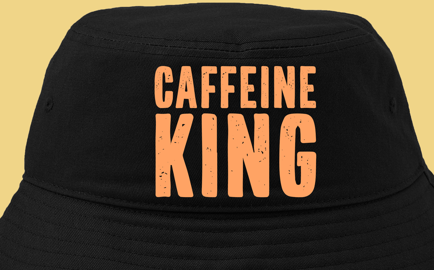 Caffeine King Orange Yellow Bucket Hat