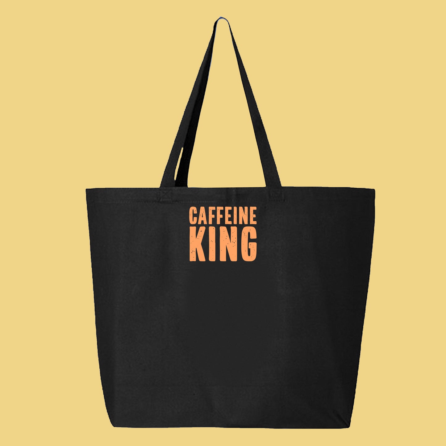 Caffeine King orange Yellow Tote Bag