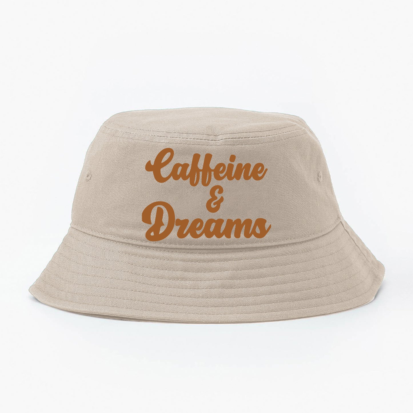 Caffeine & Dreams Brown Bucket Hat