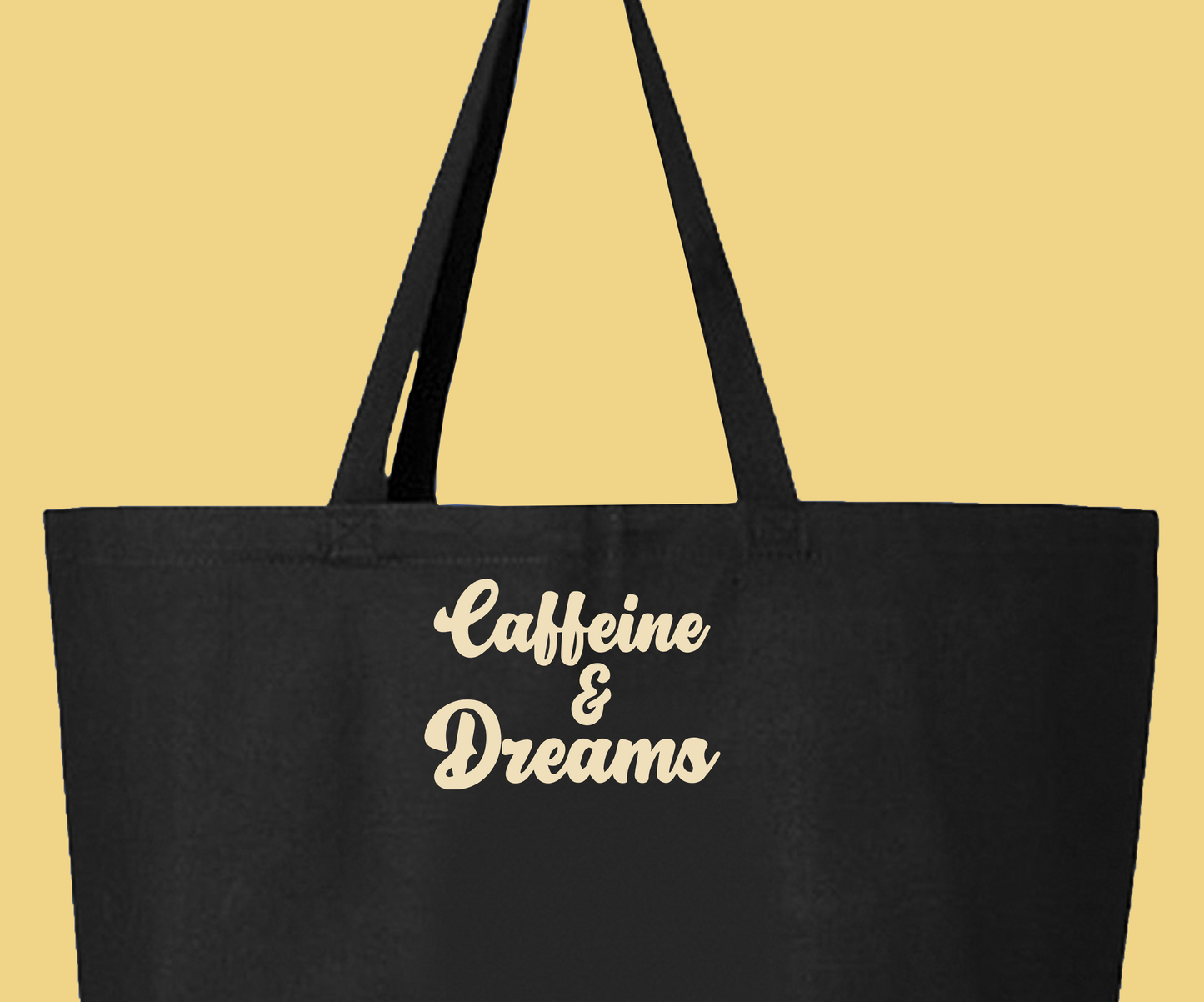 Caffeine & Dreams Cream Tote Bag