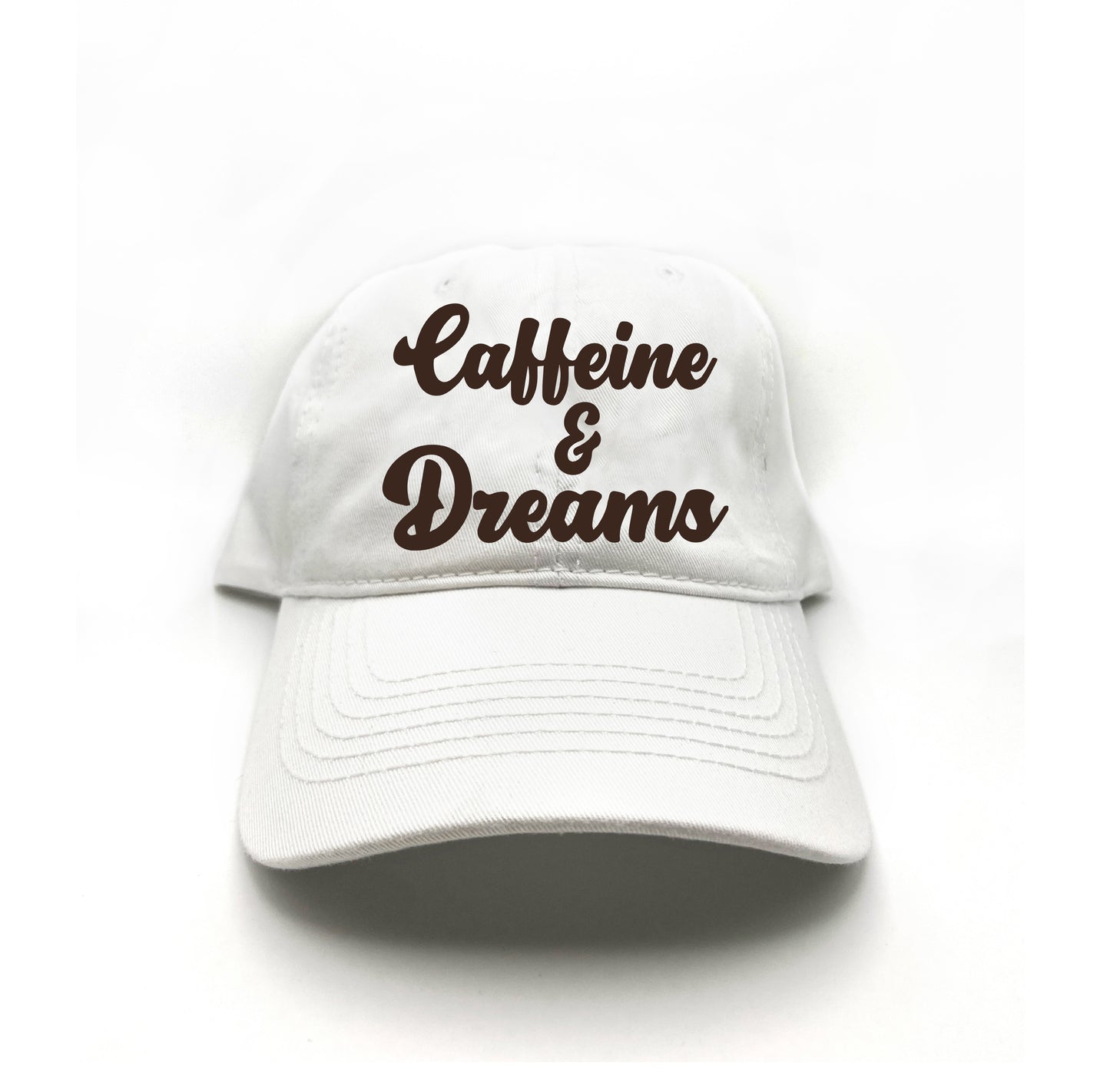 Caffeine & Dreams Dark Brown Dad Hat