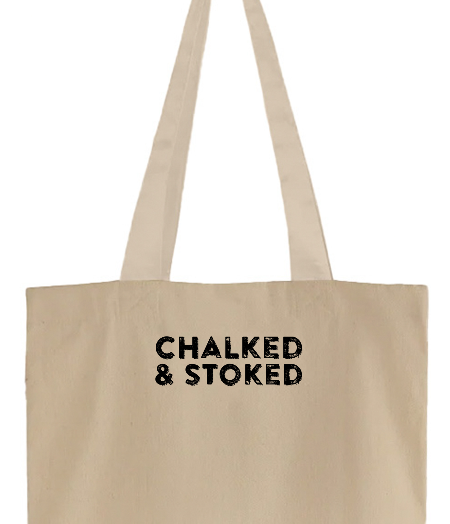 "Chalked & Stoked" Black Tote Bag