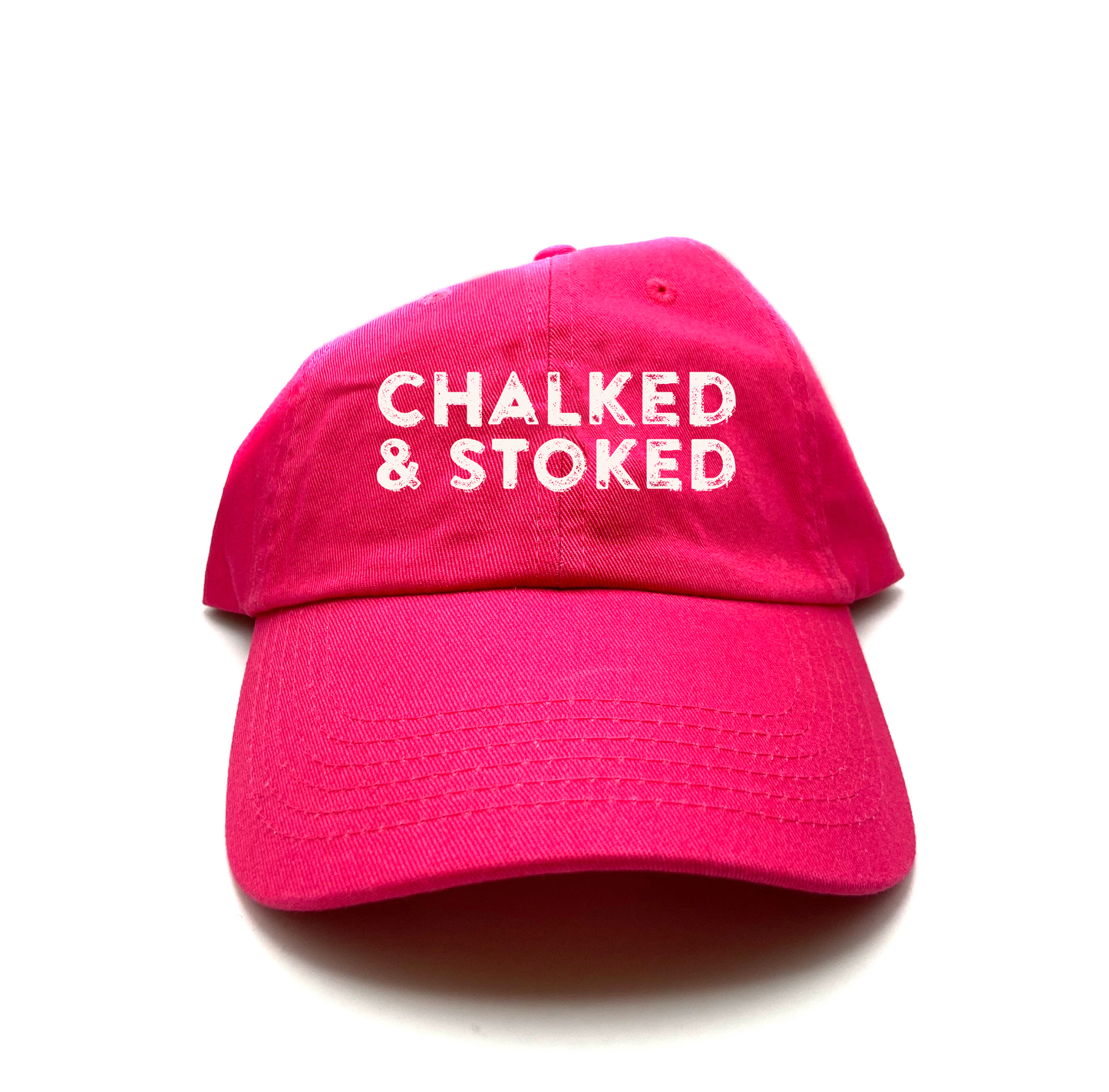 "Chalked & Stoked" Light Grey Dad Hat