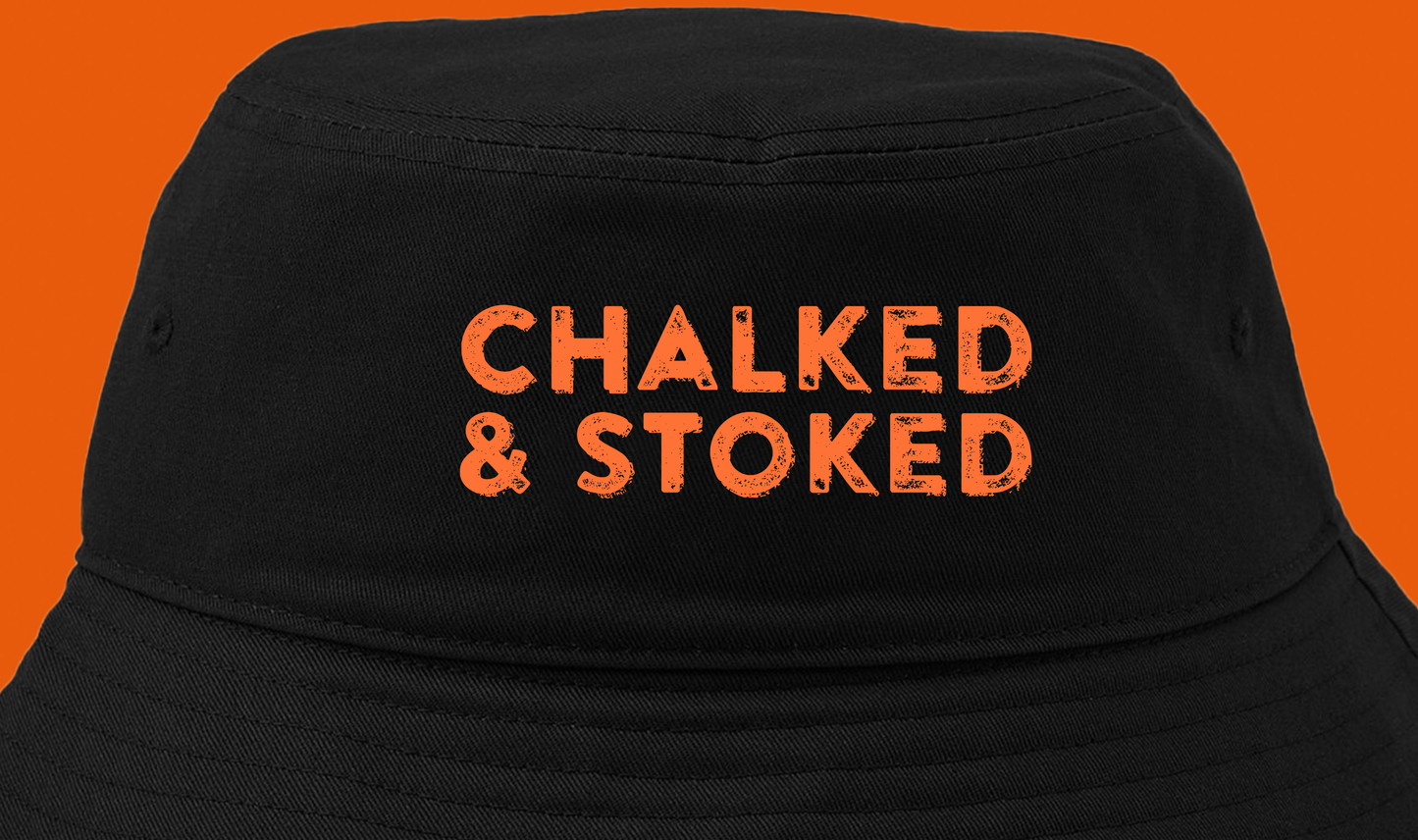 "Chalked & Stoked" Orange Bucket Hat