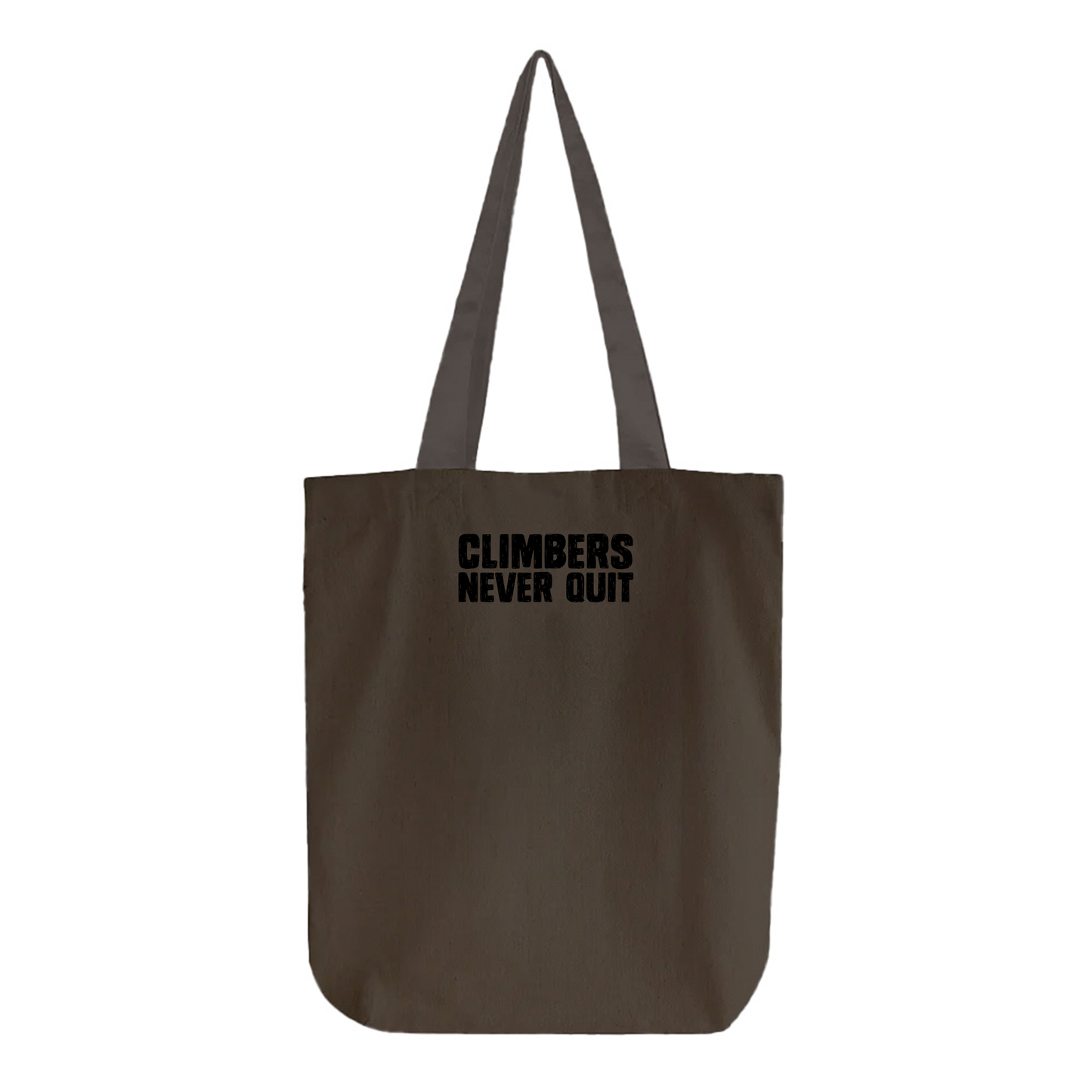 "Climbers Never Quit" Black Tote Bag