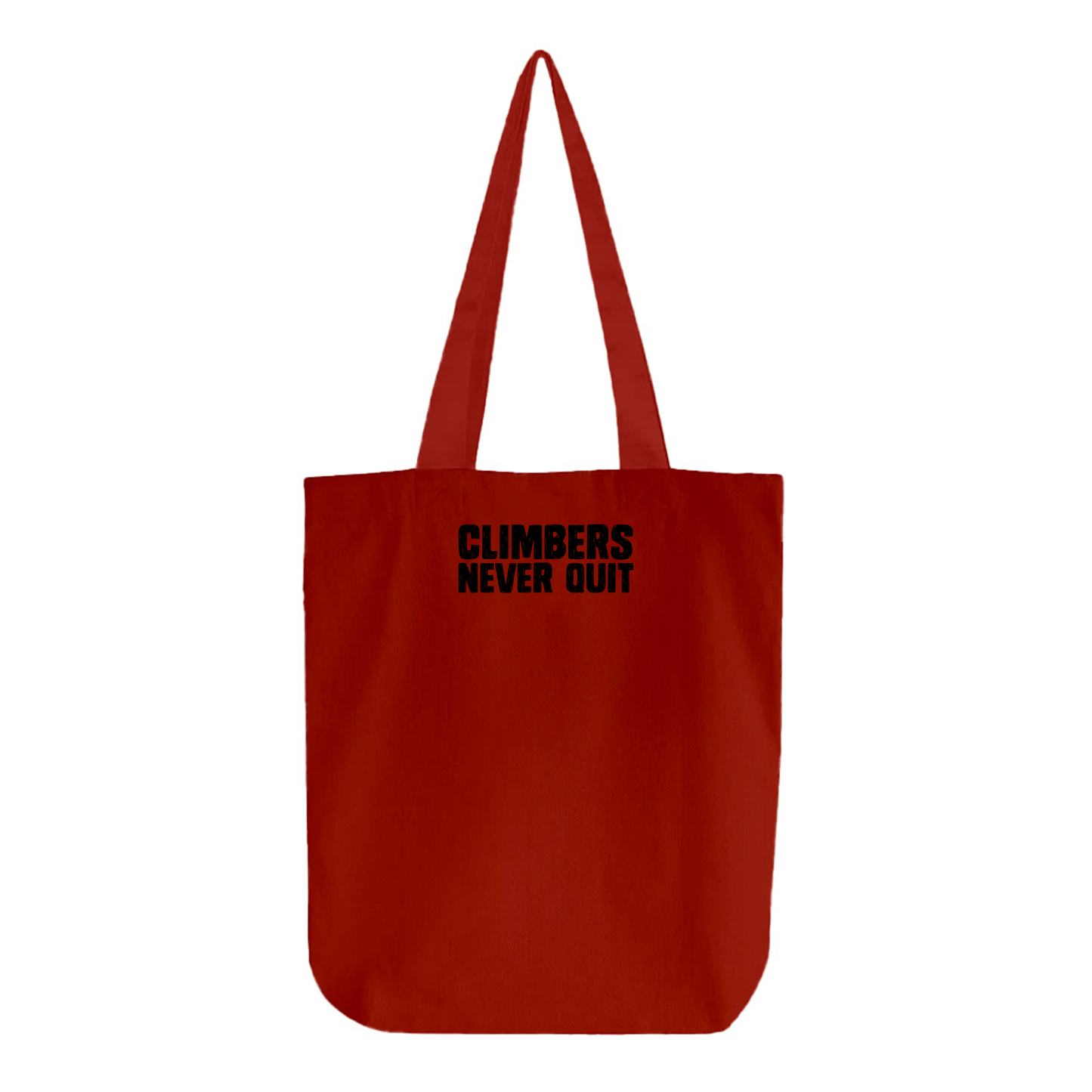 "Climbers Never Quit" Black Tote Bag