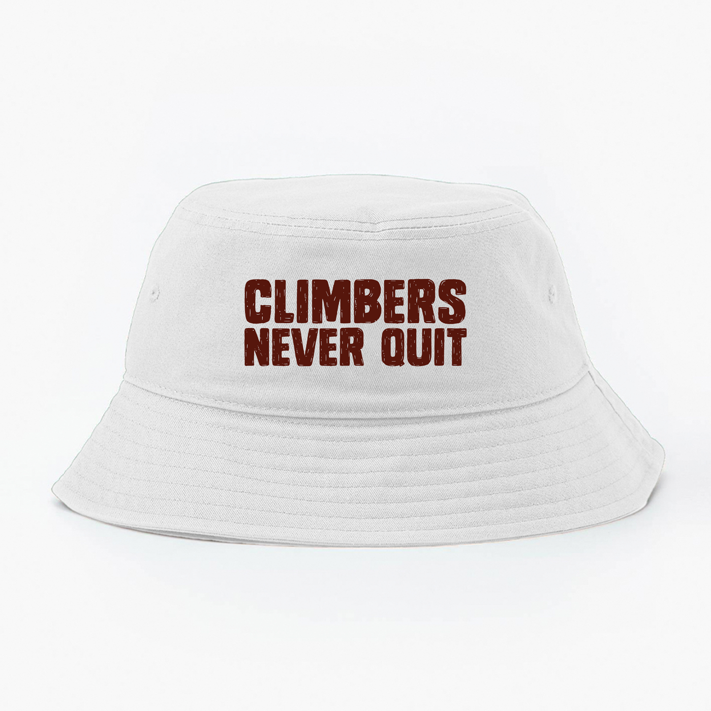 "Climbers Never Quit" Maroon Bucket Hat