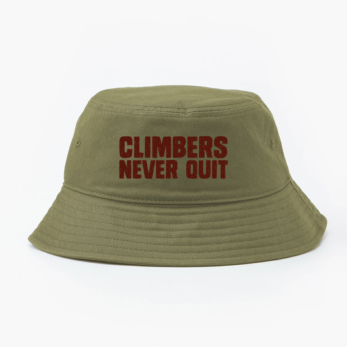 "Climbers Never Quit" Maroon Bucket Hat