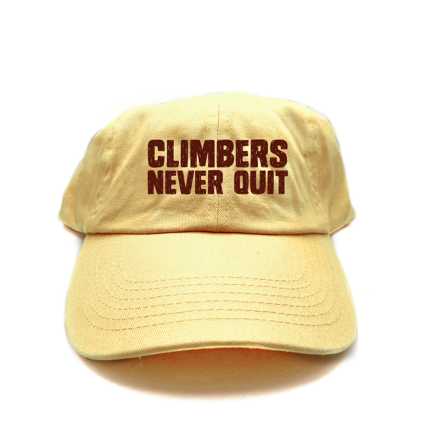 "Climbers Never Quit" Maroon Dad Hat