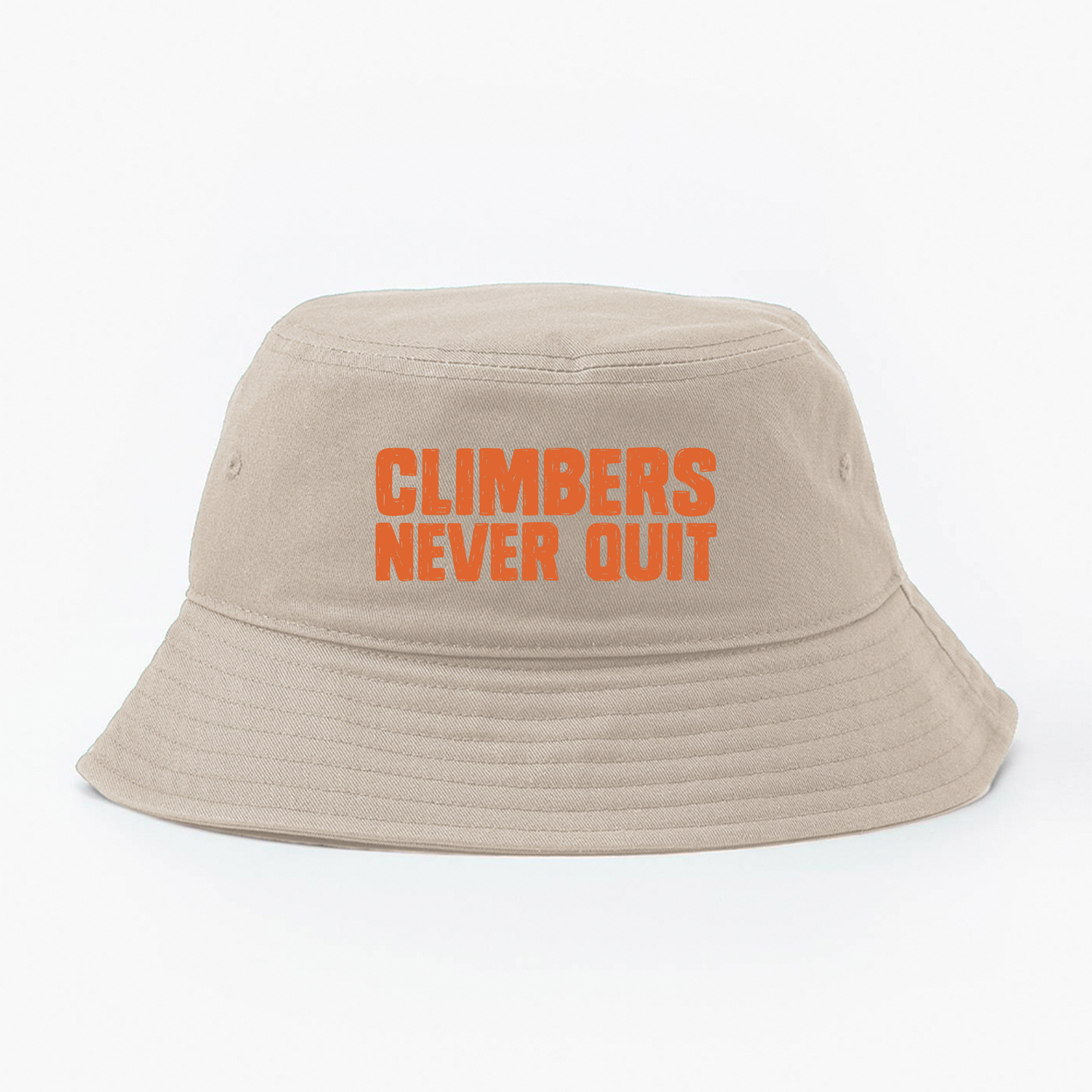"Climbers Never Quit" Orange Bucket Hat