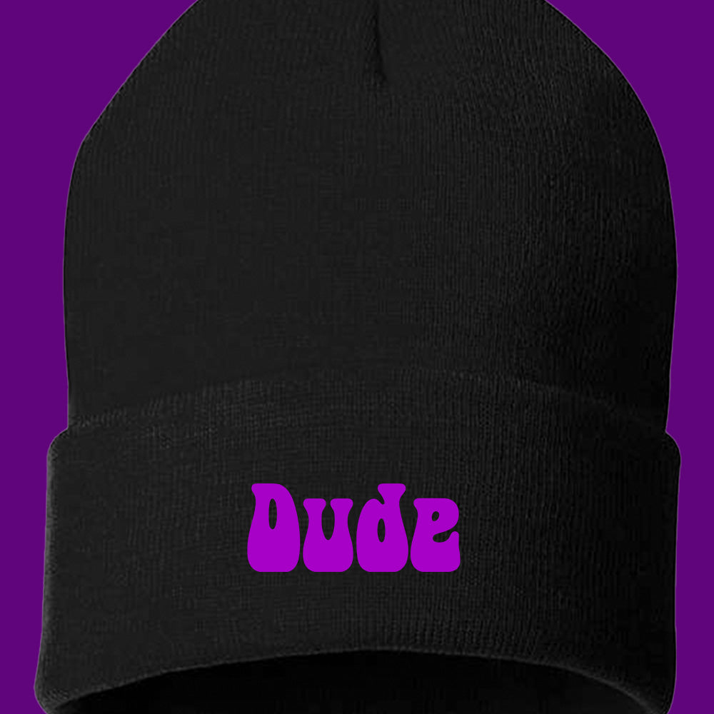 Dude Purple Beanie