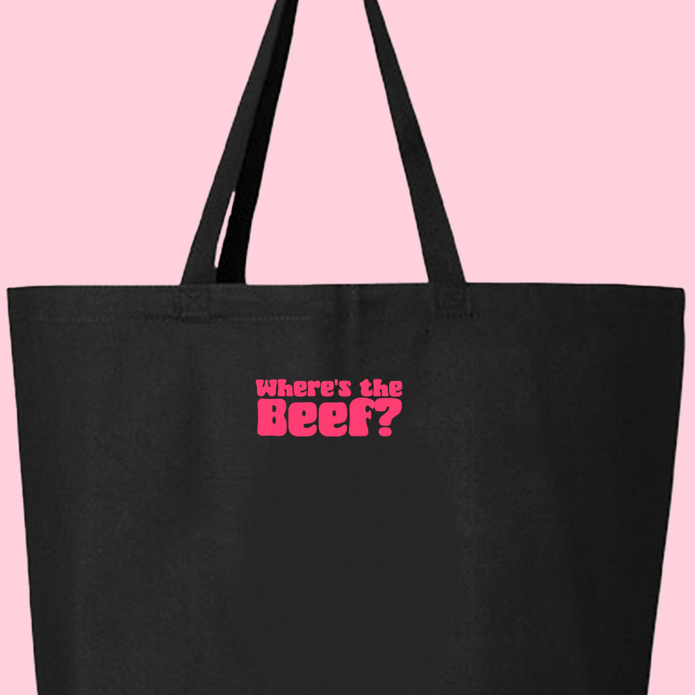 Where's the Beef? Pink Tote Bag