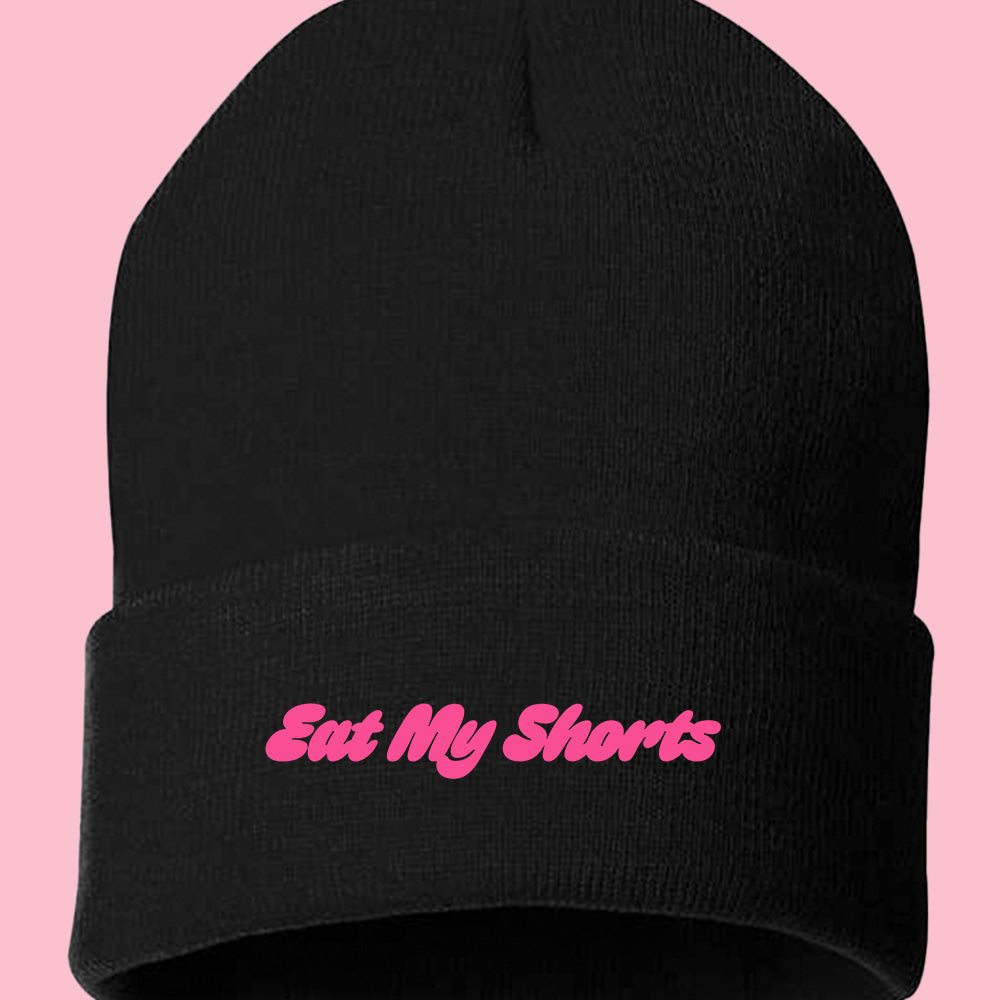 Eat My Shorts Pink Beanie