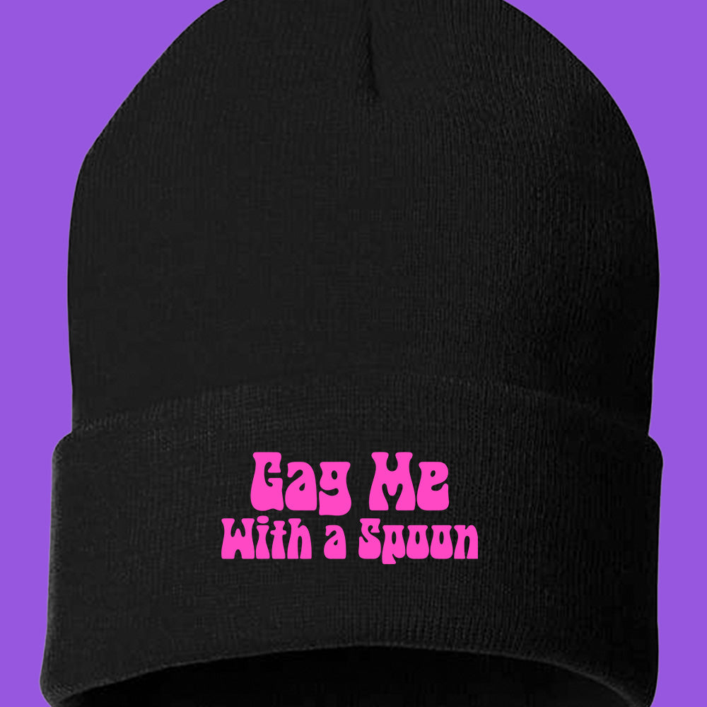 Gag Me With a Spoon Black Beanie