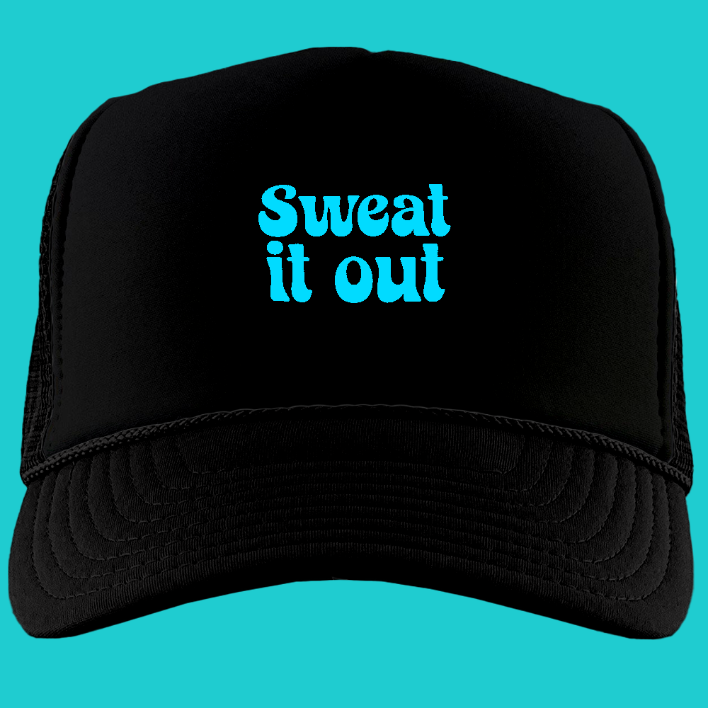 Sweat It Out Cyan Foam Trucker Hat