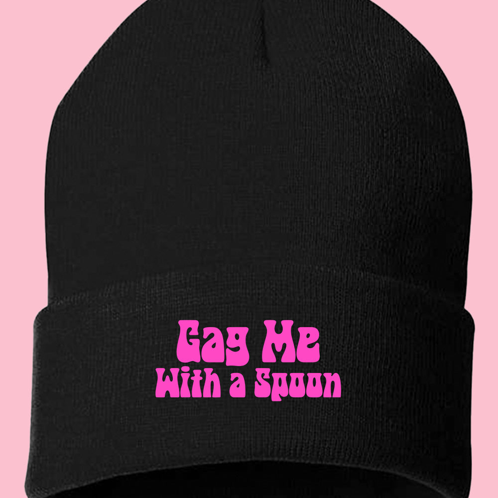 Gag Me With a Spoon Pink Beanie