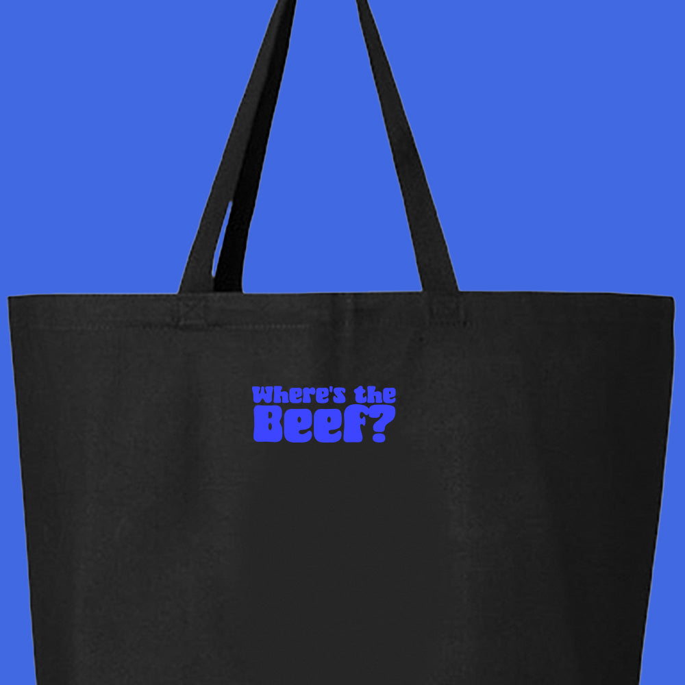 Where's the Beef? Blue Tote Bag