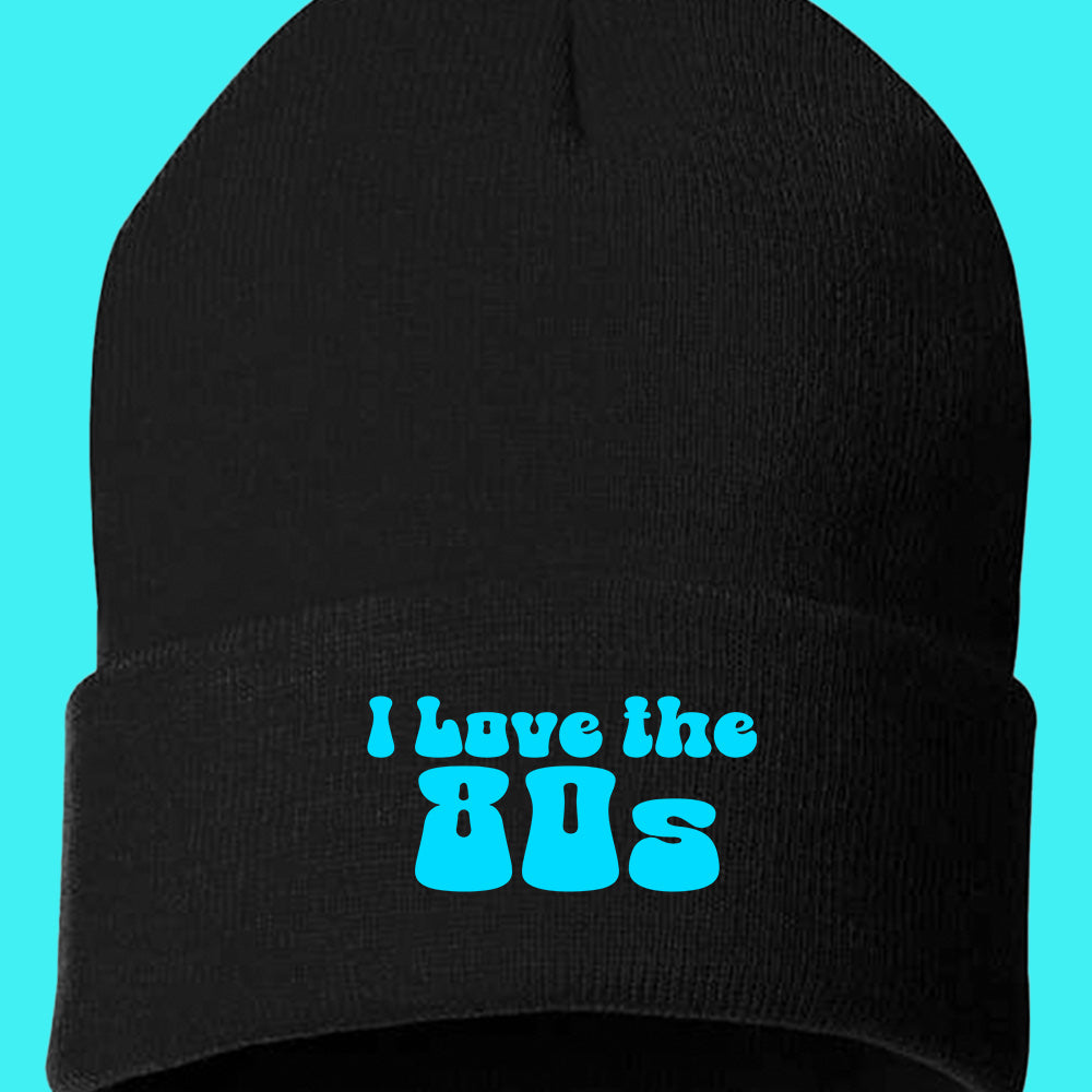 I Love the 80s Cyan Beanie Hat