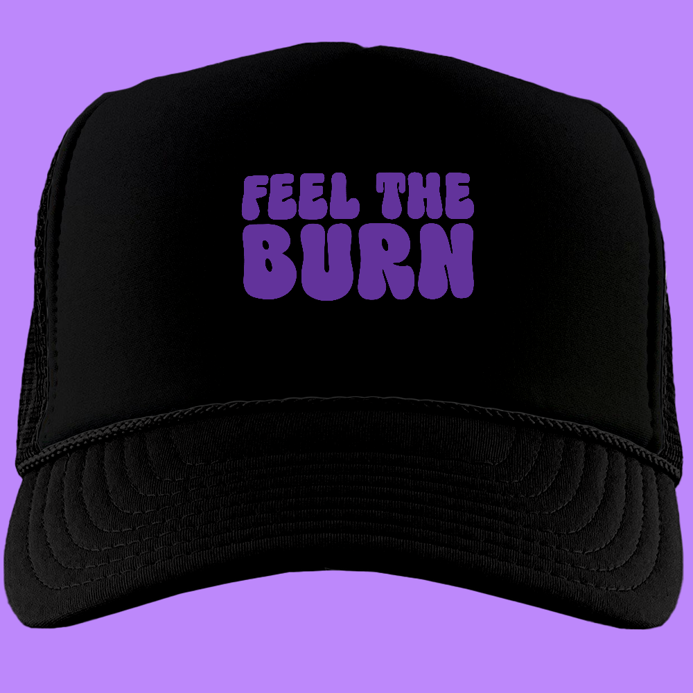 Feel The Burn Purple Foam Trucker Hat