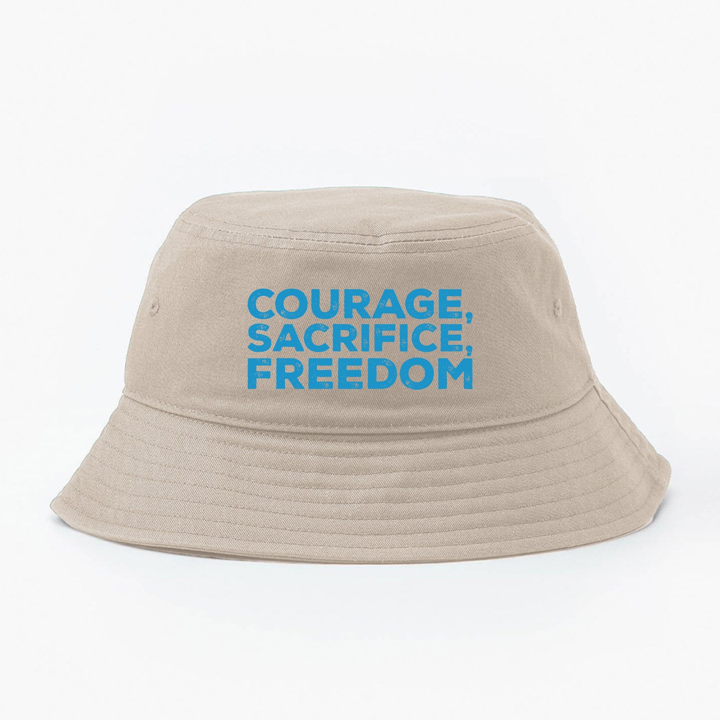 Courage, Sacrifice, Freedom Blue Bucket Hat