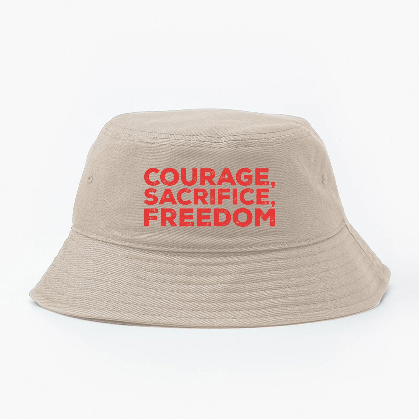 Courage, Sacrifice, Freedom Red Bucket Hat