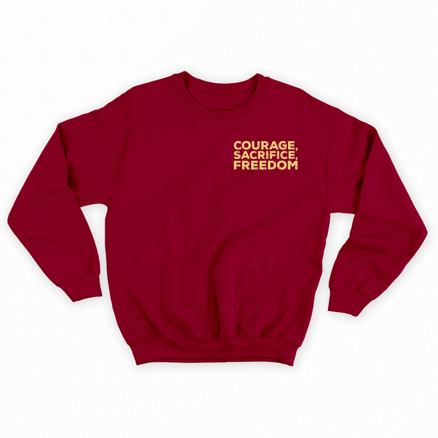 Courage, Sacrifice, Freedom Yellow Sweatshirt