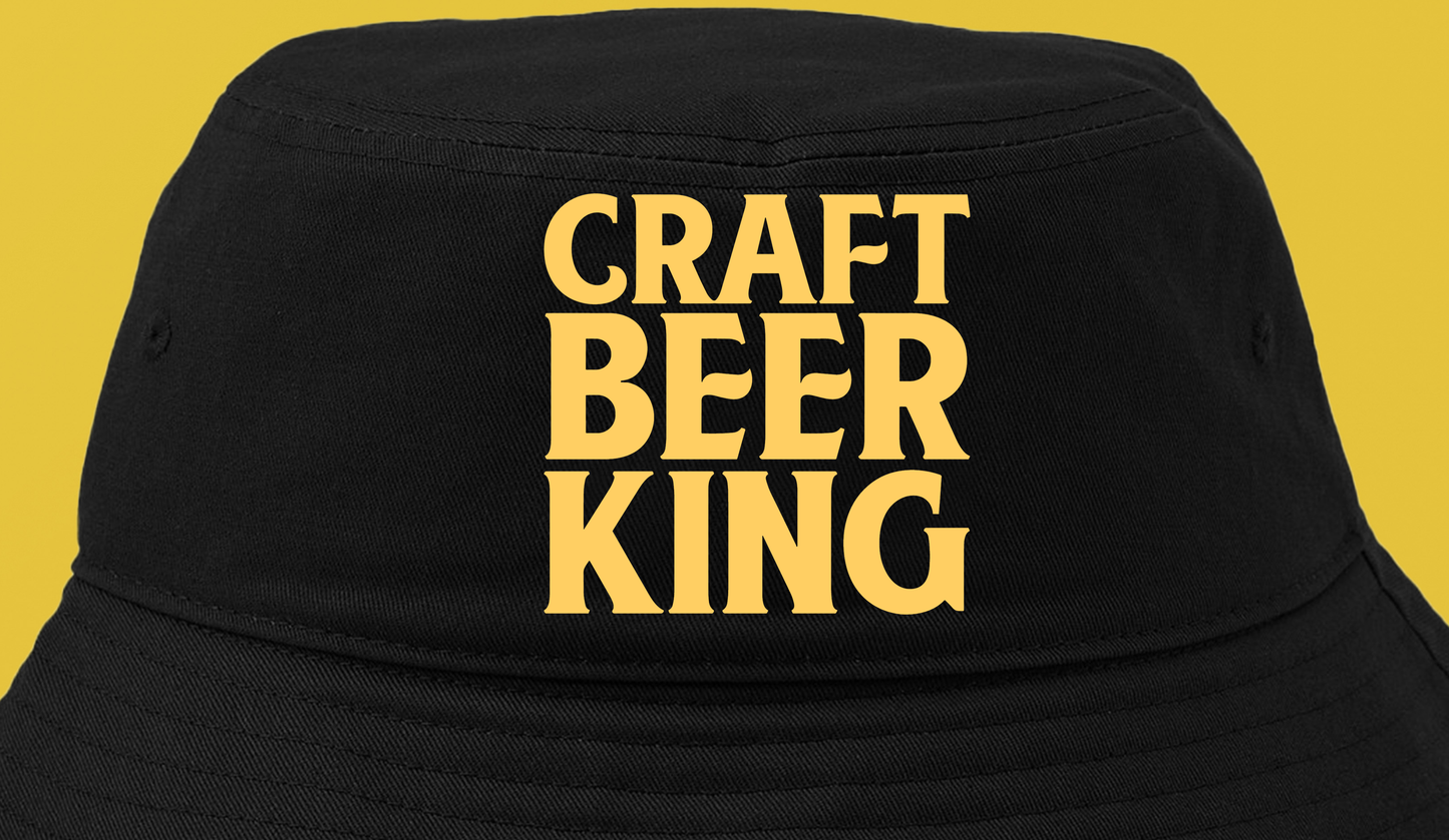 Craft Beer King Yellow Bucket Hat