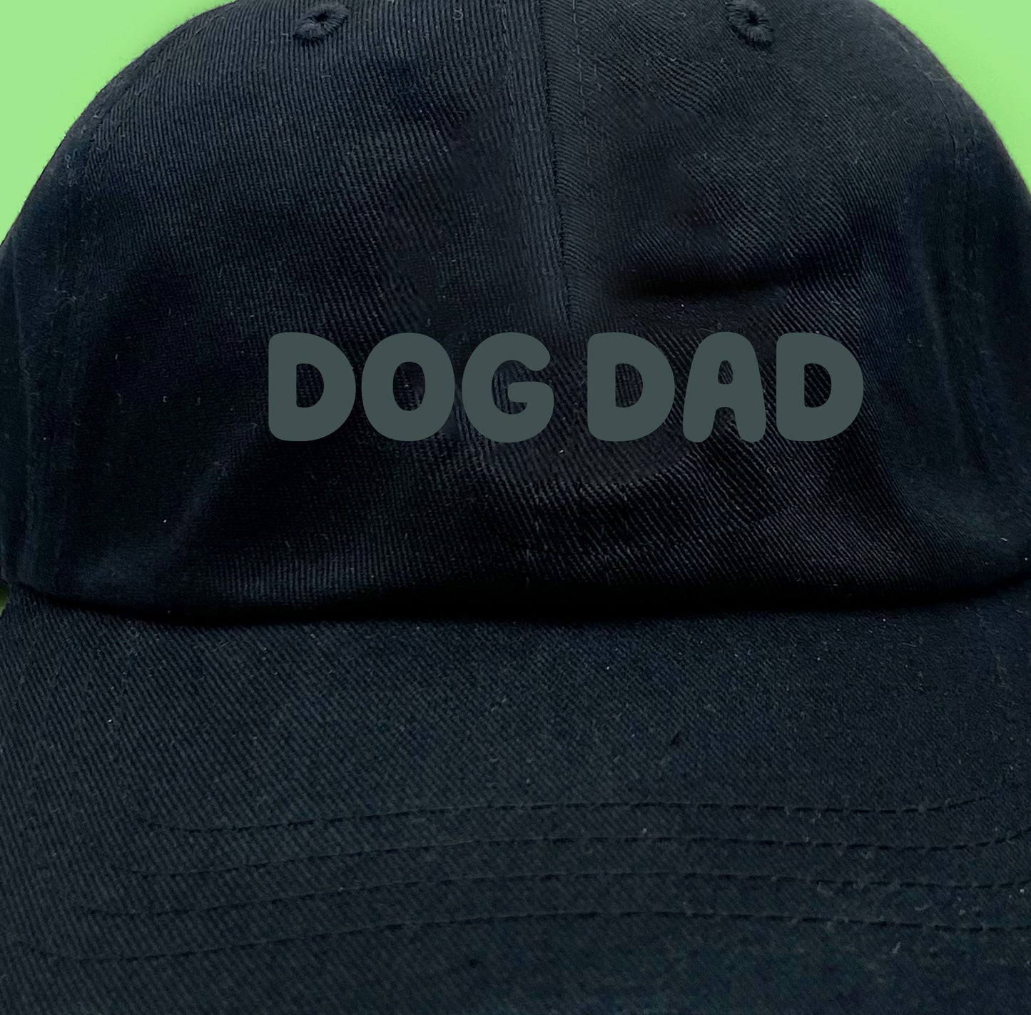Dog Dad Gray Green Dad Hat