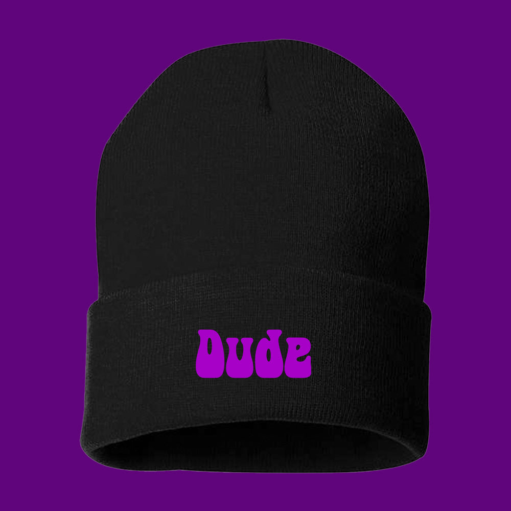 Dude Purple Beanie