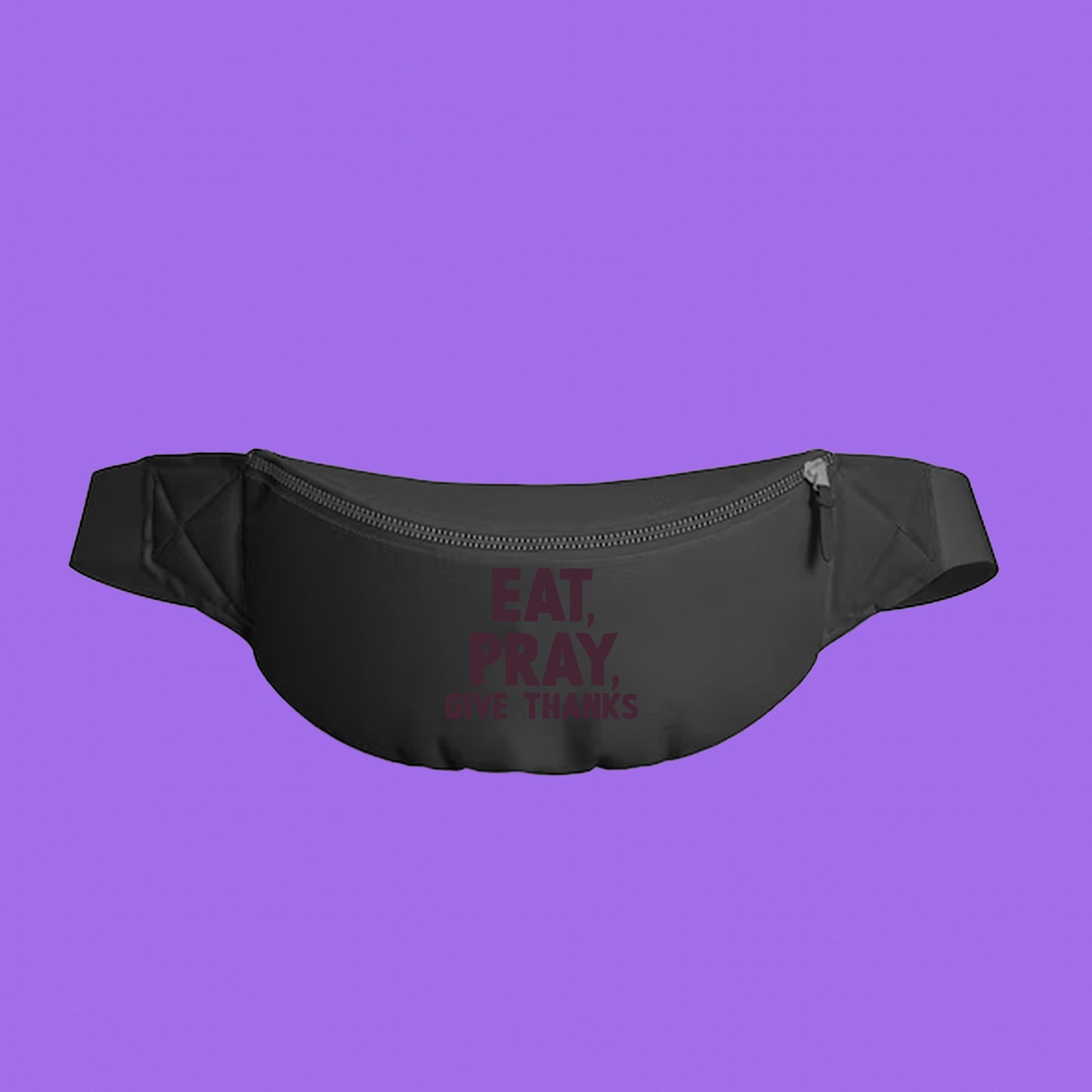 Eat, Pray, Give Thanks Dark Violet Fanny Pack