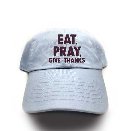 Eat, Pray, Give Thanks Dark Violet Dad Hat