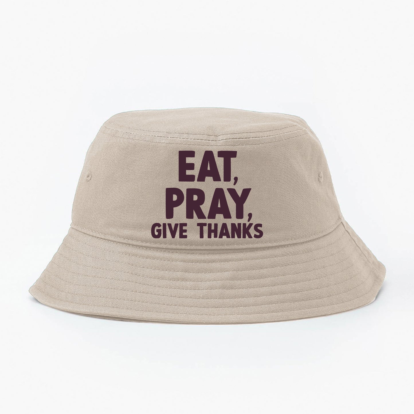 Eat, Pray, Give Thanks Dark Violet Bucket Hat