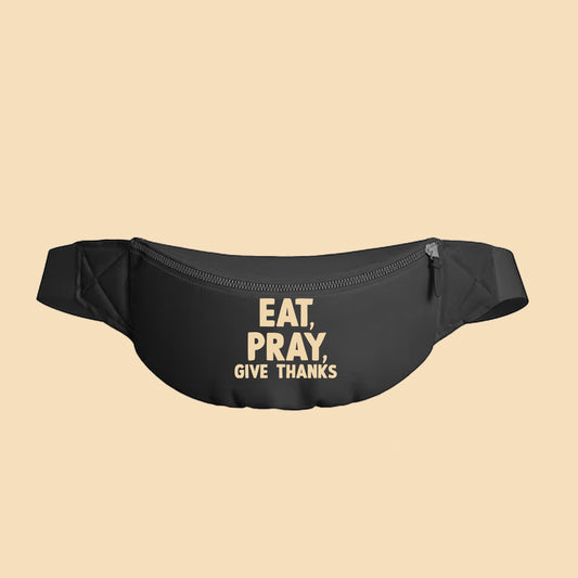 Eat, Pray, Give Thanks Tan Fanny Pack