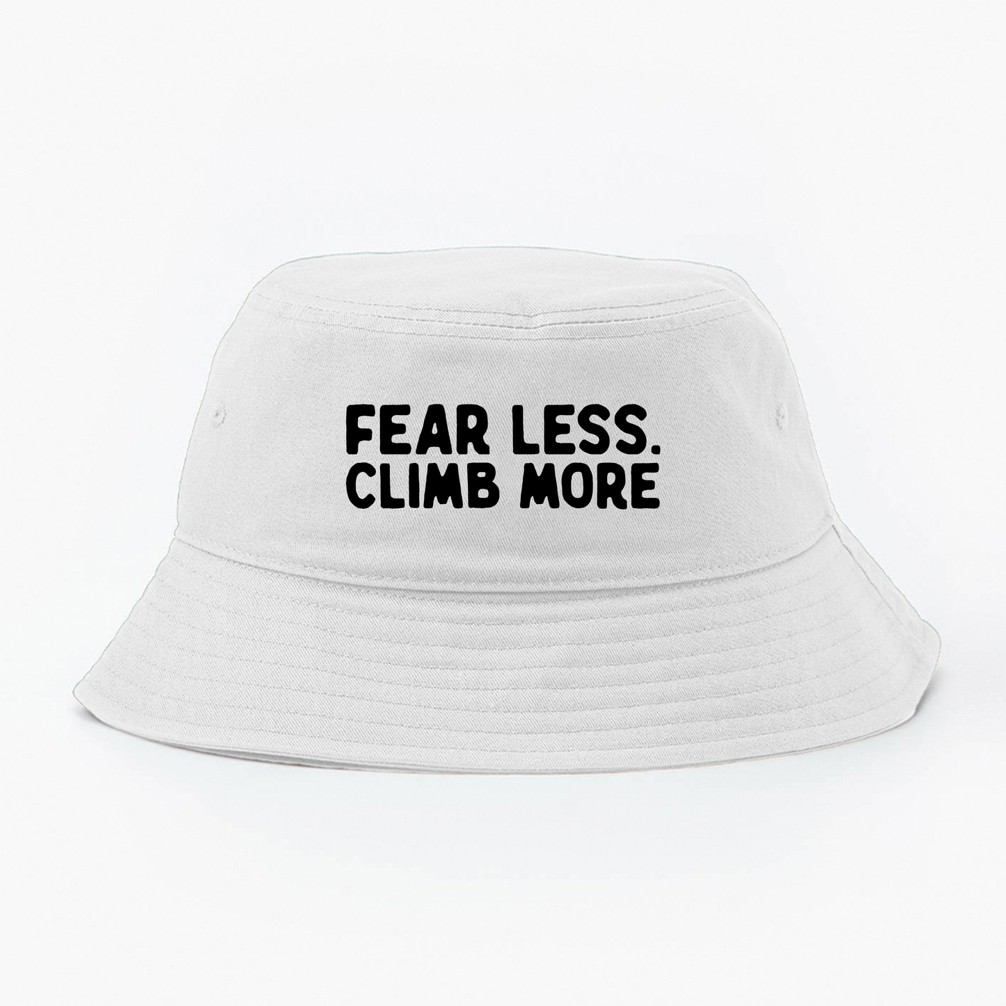 "Fear Less, Climb More" Black Bucket Hat