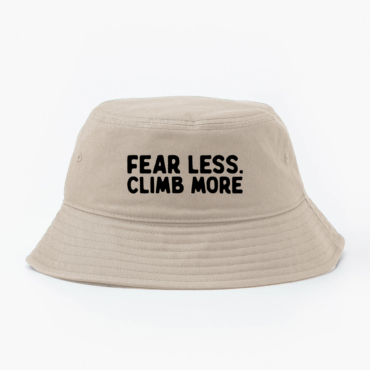 "Fear Less, Climb More" Black Bucket Hat