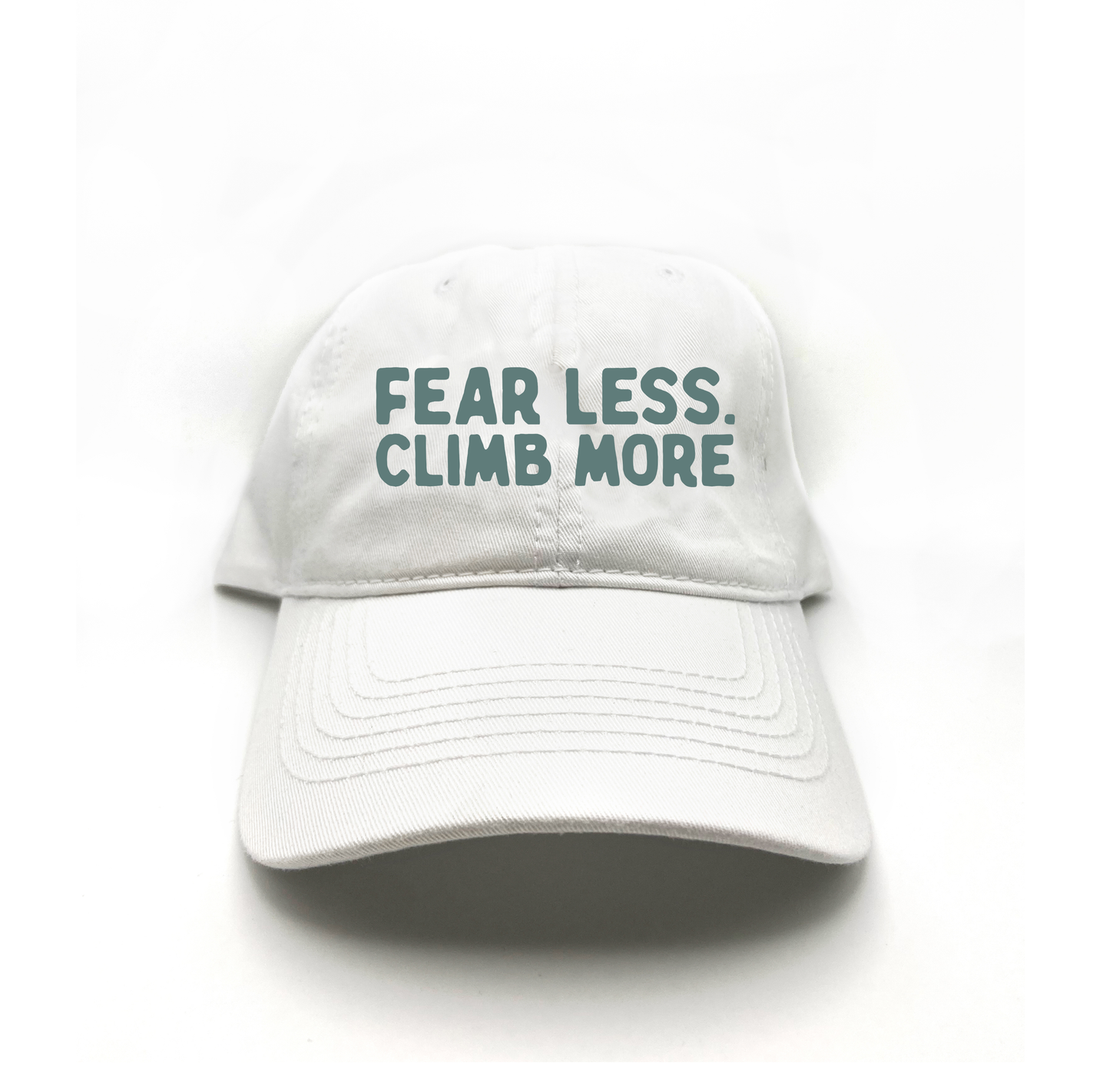 "Fear Less, Climb More" Green Dad Hat
