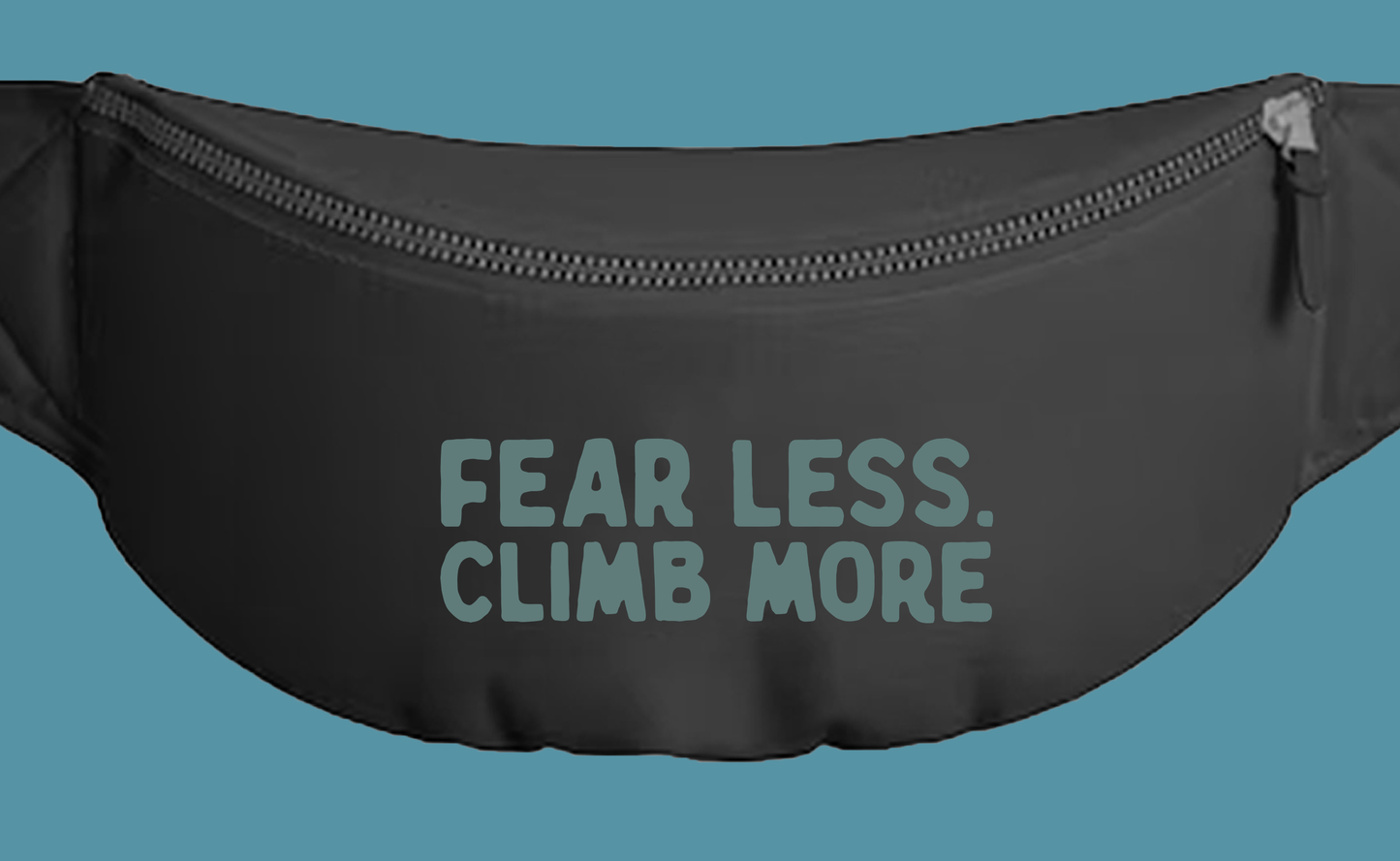 "Fear Less, Climb More" Green Fanny Pack