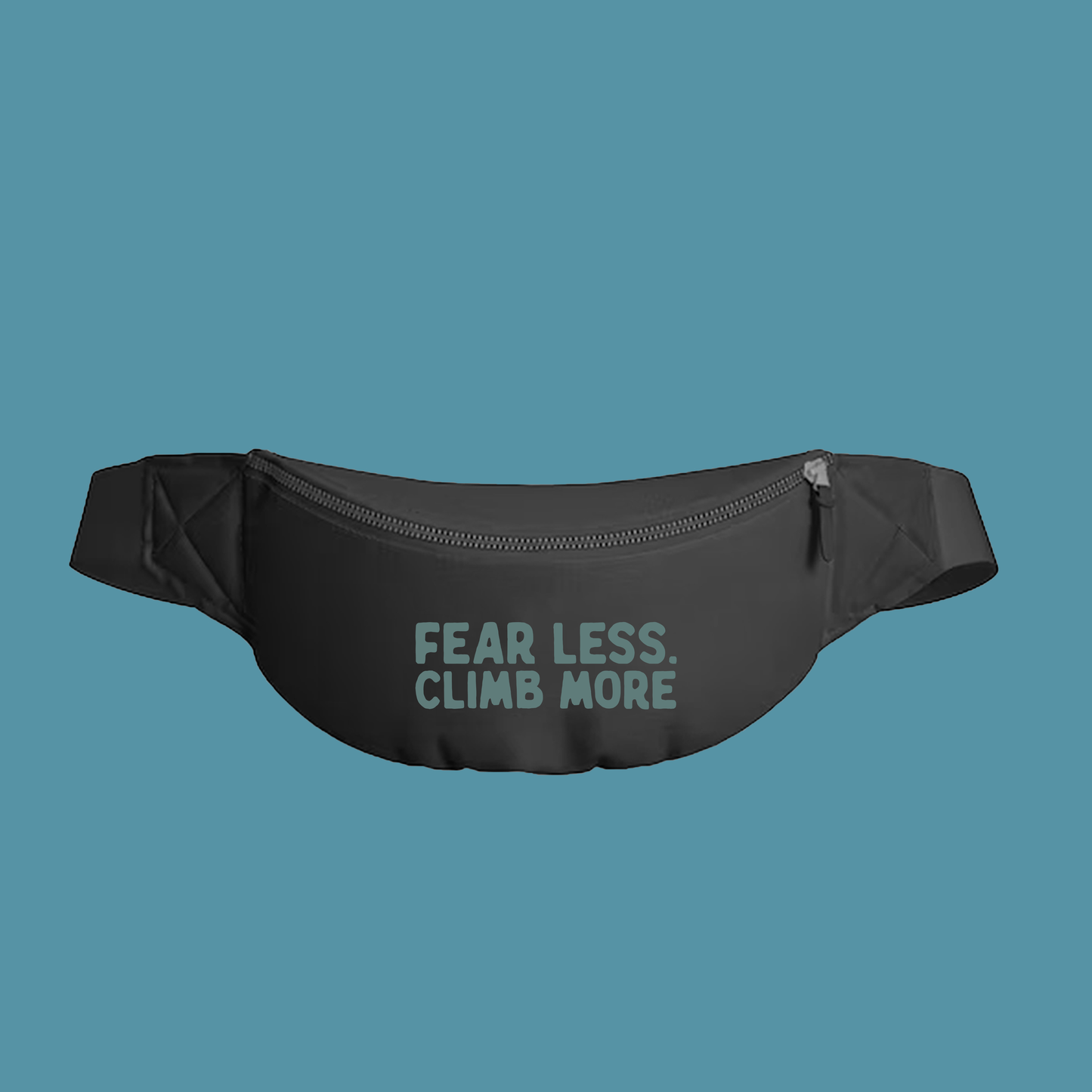 "Fear Less, Climb More" Green Fanny Pack