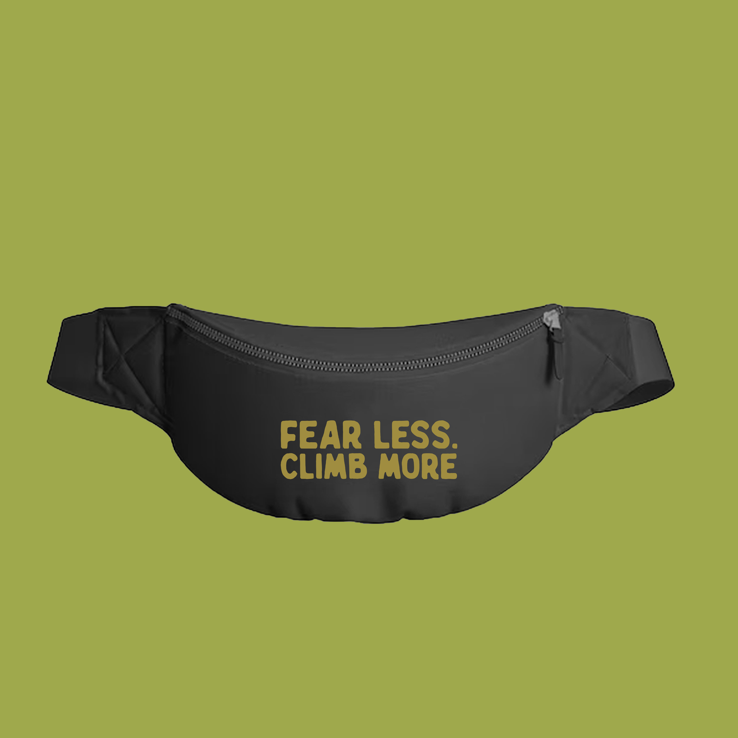 "Fear Less, Climb More" Leaf Green Fanny Pack