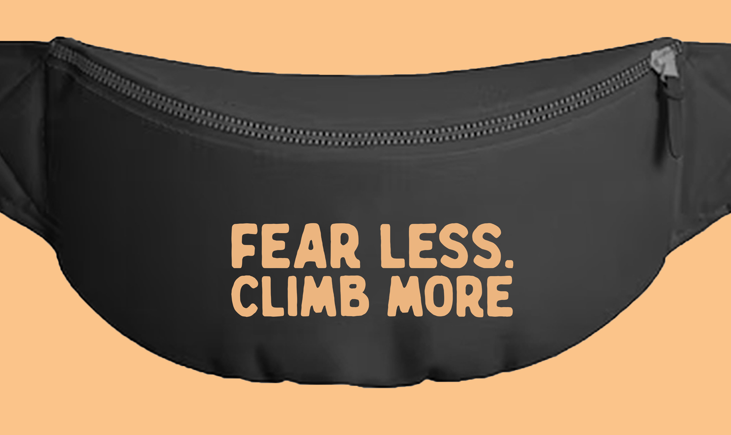 "Fear Less, Climb More" Peach Fanny Pack
