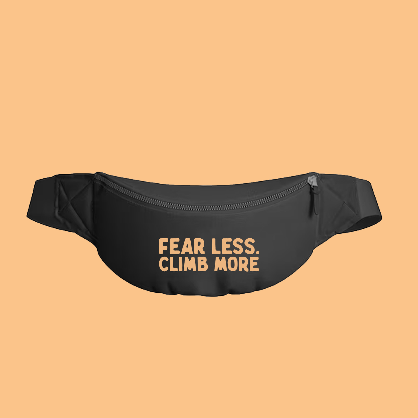 "Fear Less, Climb More" Peach Fanny Pack