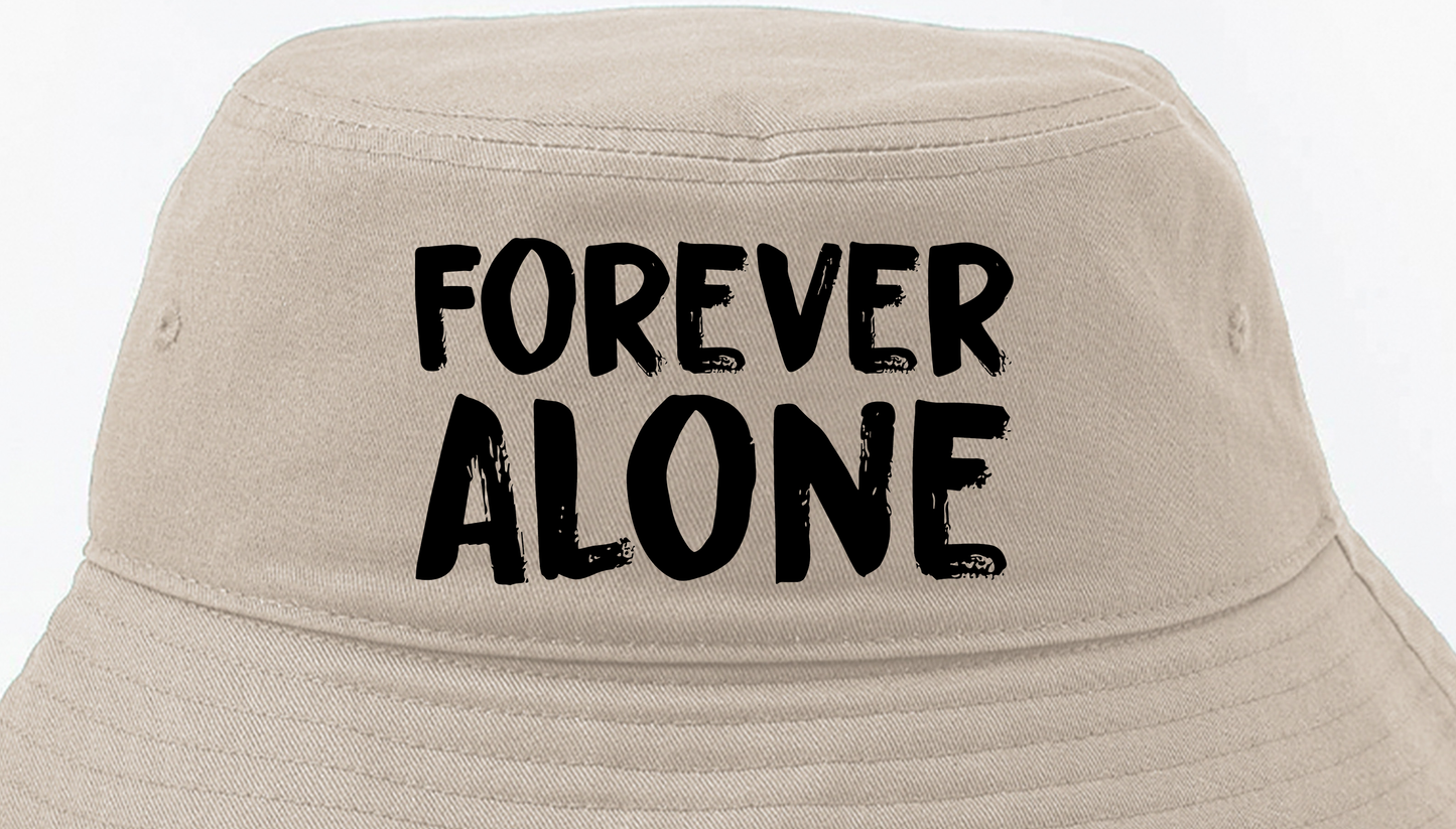 Forever Alone Black Bucket Hat