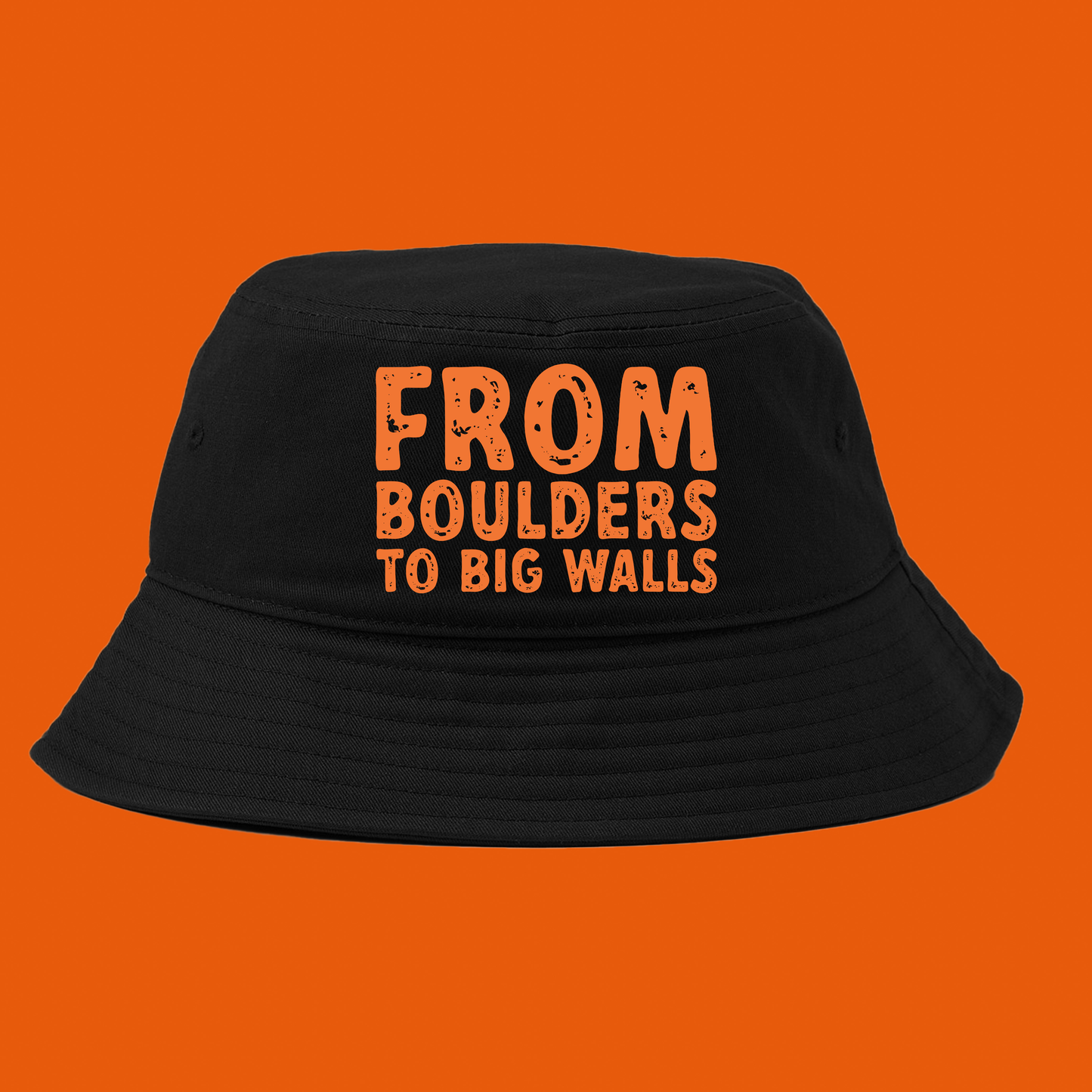 "From Boulders to Big Walls" Orange Bucket Hat